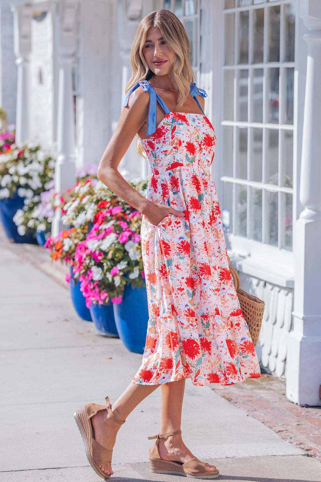 Red Floral Dress