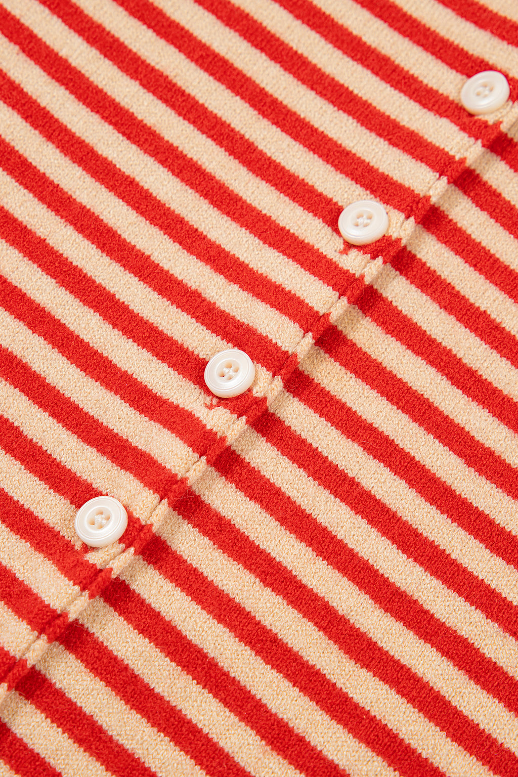 Red Stripe Striped Button Collar Long Sleeve Knit Cardigan