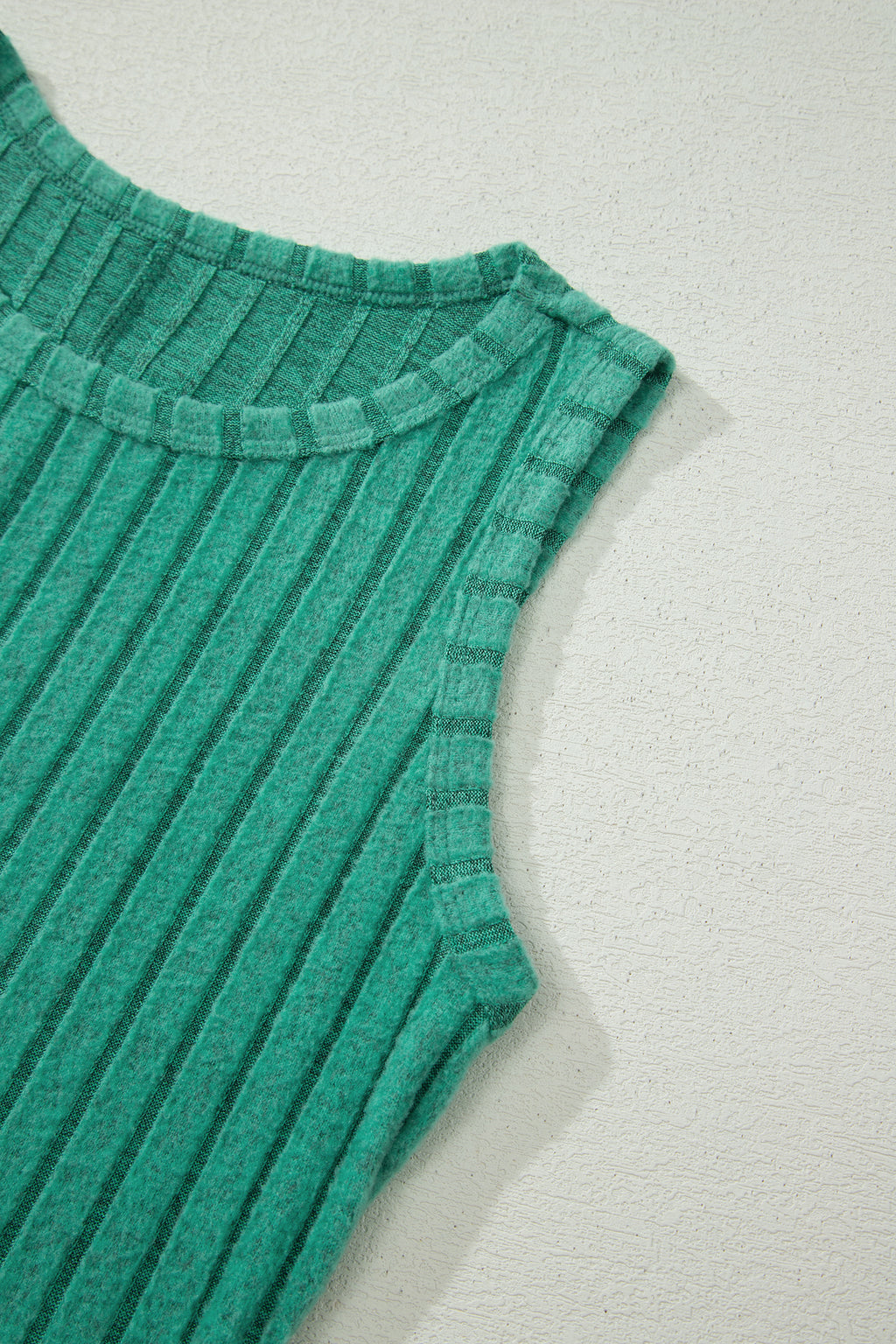 Sea Green Slim Ribbed Mineral Wash Tank Top