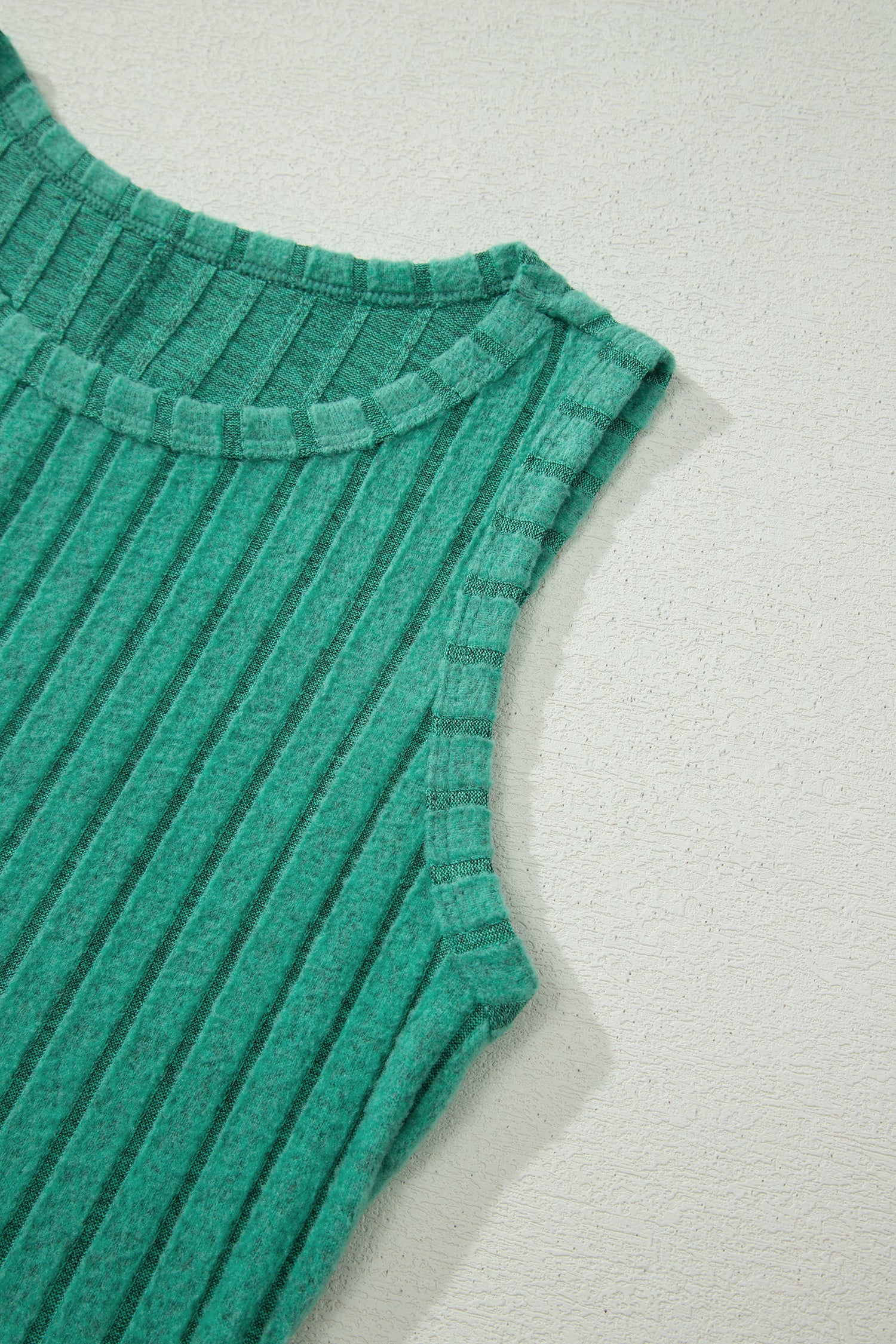 Sea Green Slim Ribbed Mineral Wash Tank Top