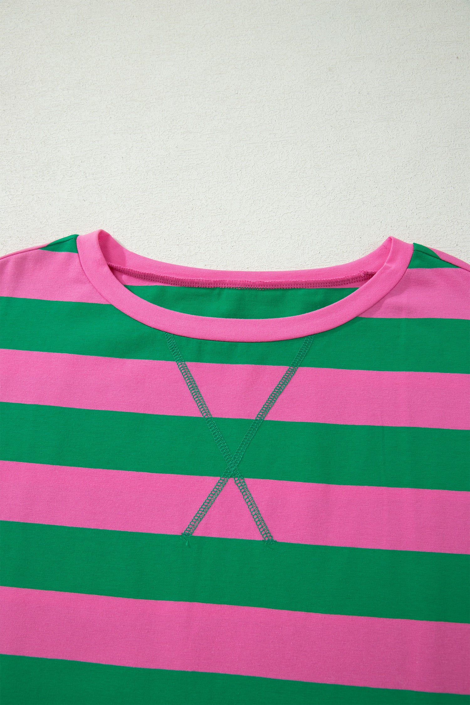 Rose Stripe Dolman Tee Drawstring Skort Athletic 2pcs Set