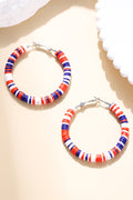 Fiery Patriotic Bead Hoop Earrings