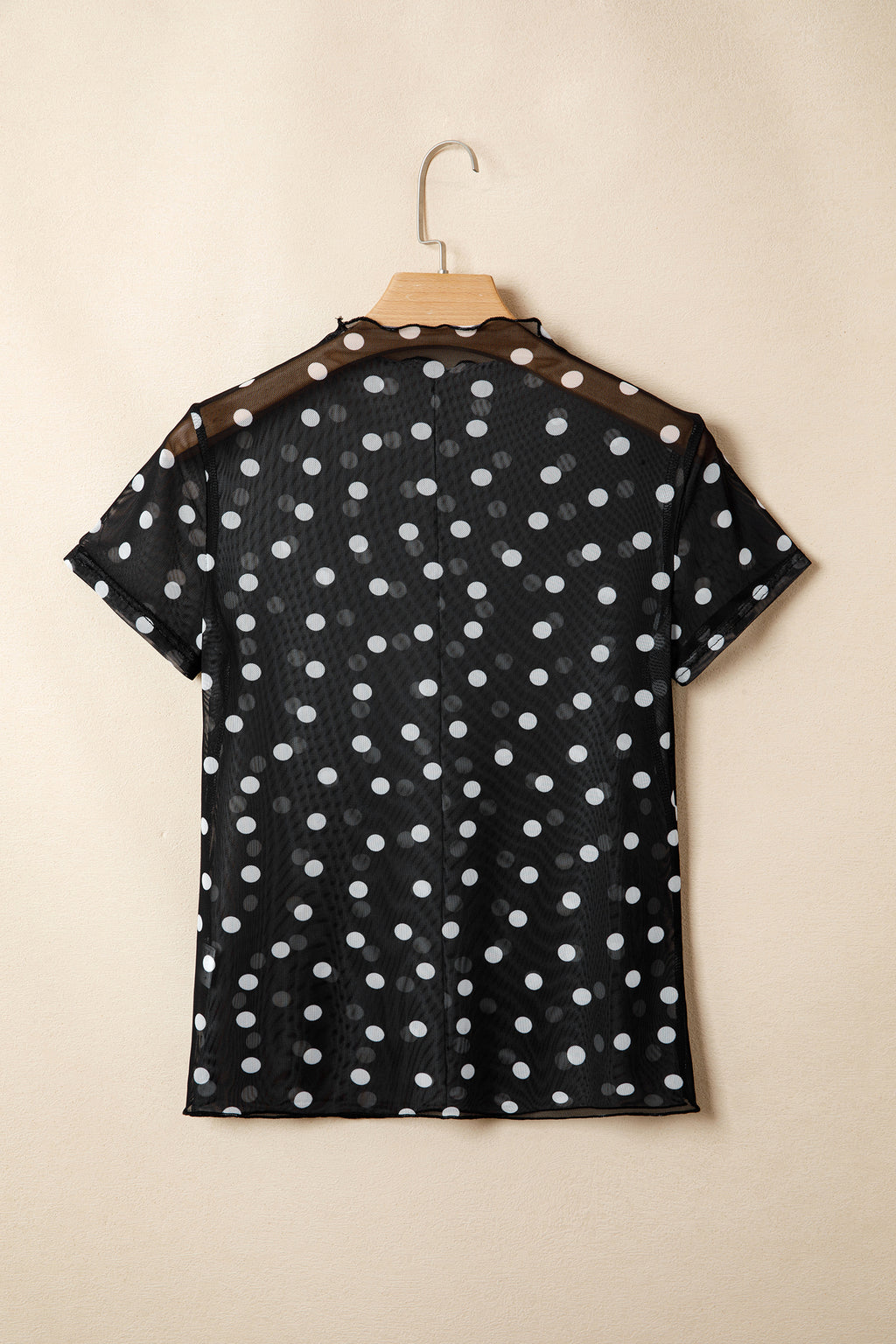 Black Polka Dot Mesh Tee