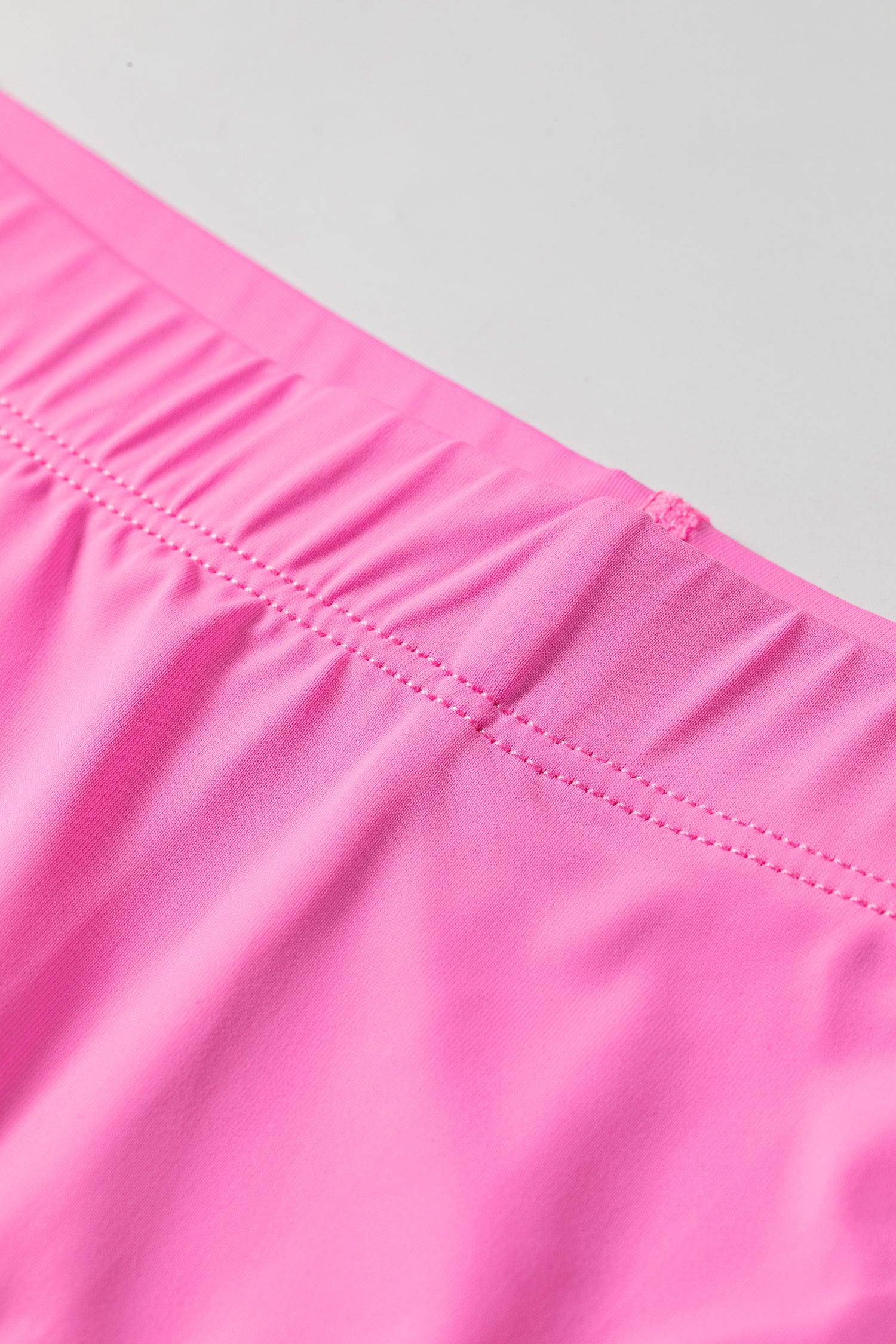 Pink Solid Color Tunic Tank Dress Athletic Shorts Two Piece Set