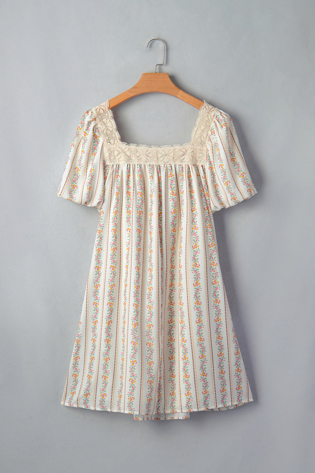 Floral Print Square Neck Mini Dress