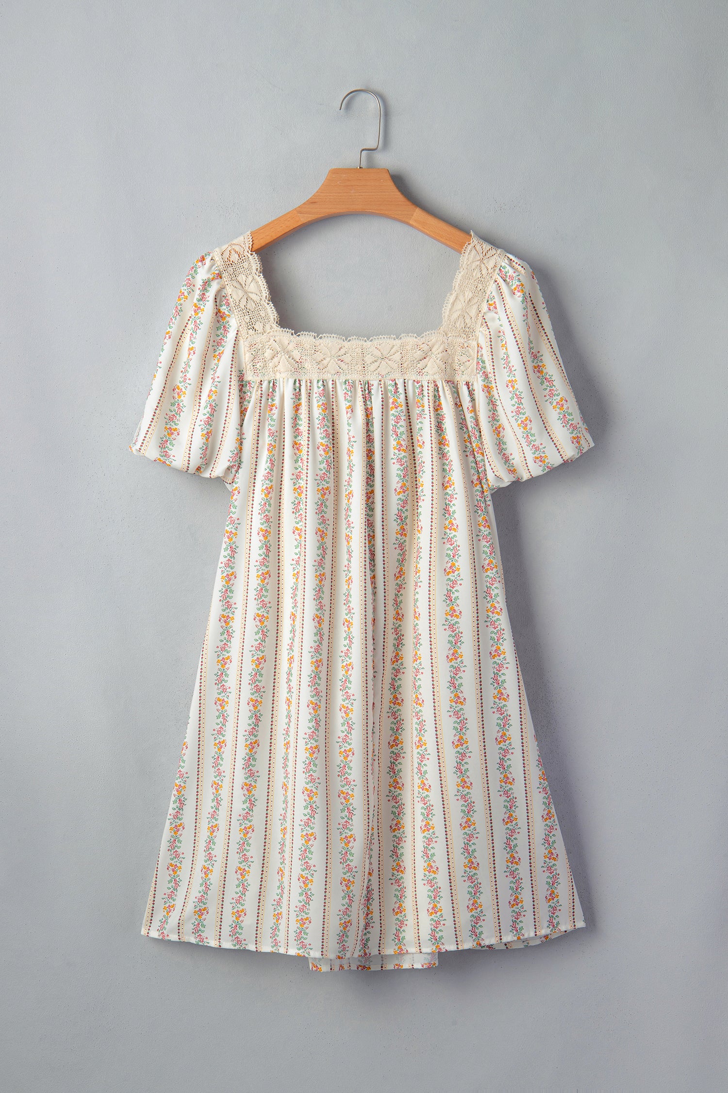 Floral Print Square Neck Mini Dress