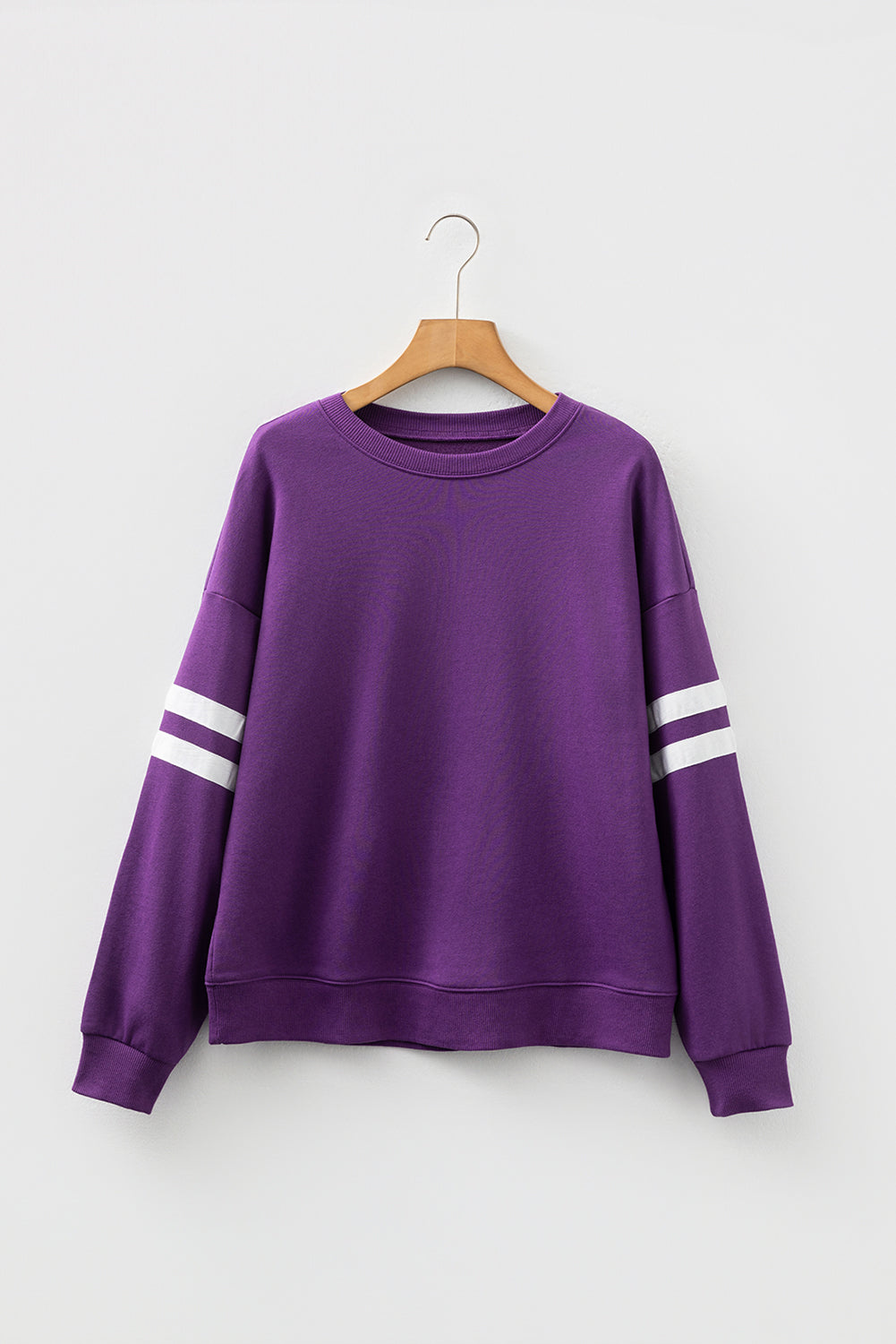 Orange Varsity Striped Detail Drop Shoulder Oversized Sweatshirt