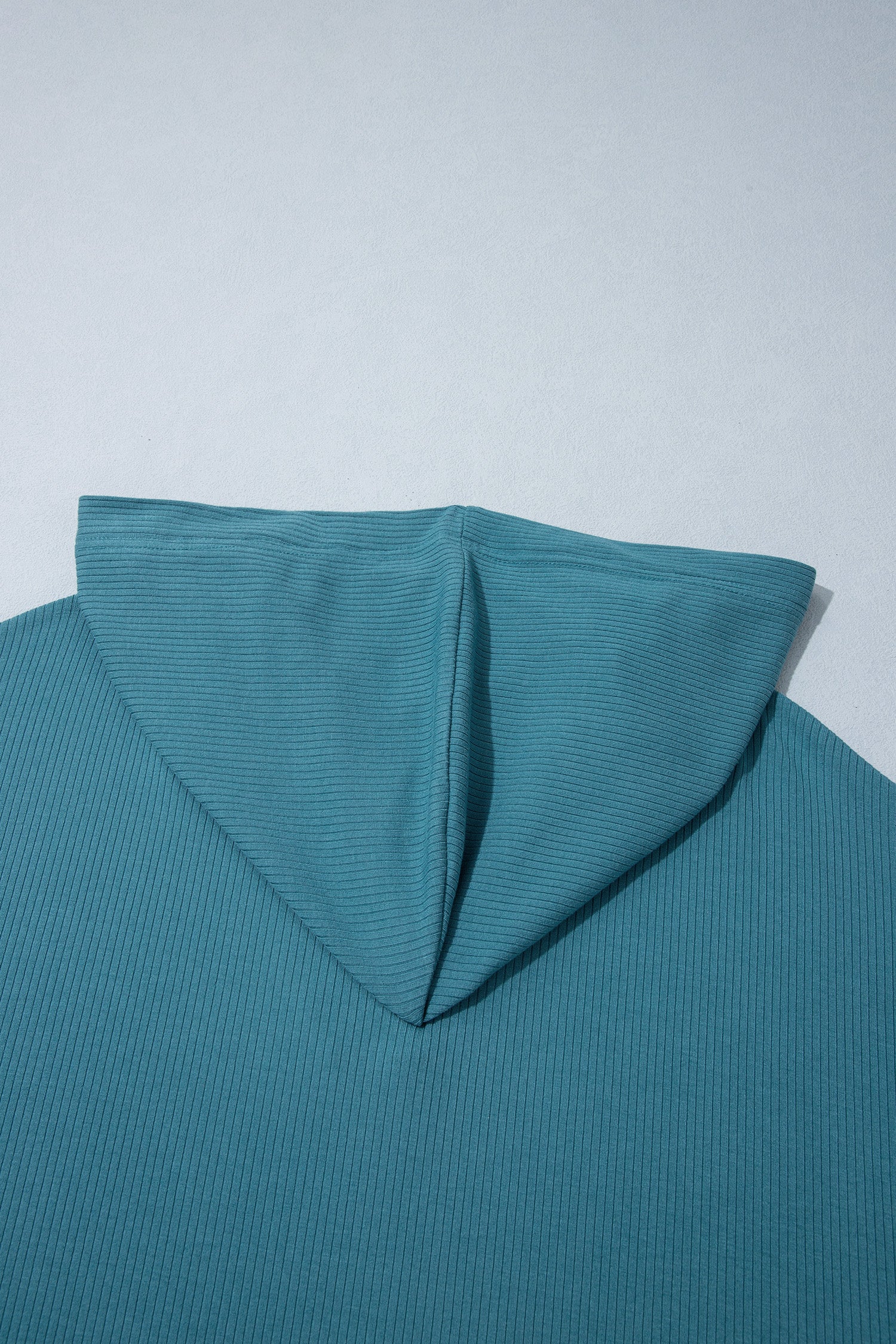 Lapis Ribbed Drop Shoulder Long Sleeve Plus Size Blouse