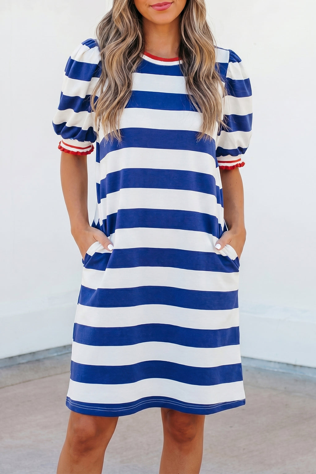 Blue Stripe Mini Dress