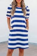 Blue Stripe Mini Dress