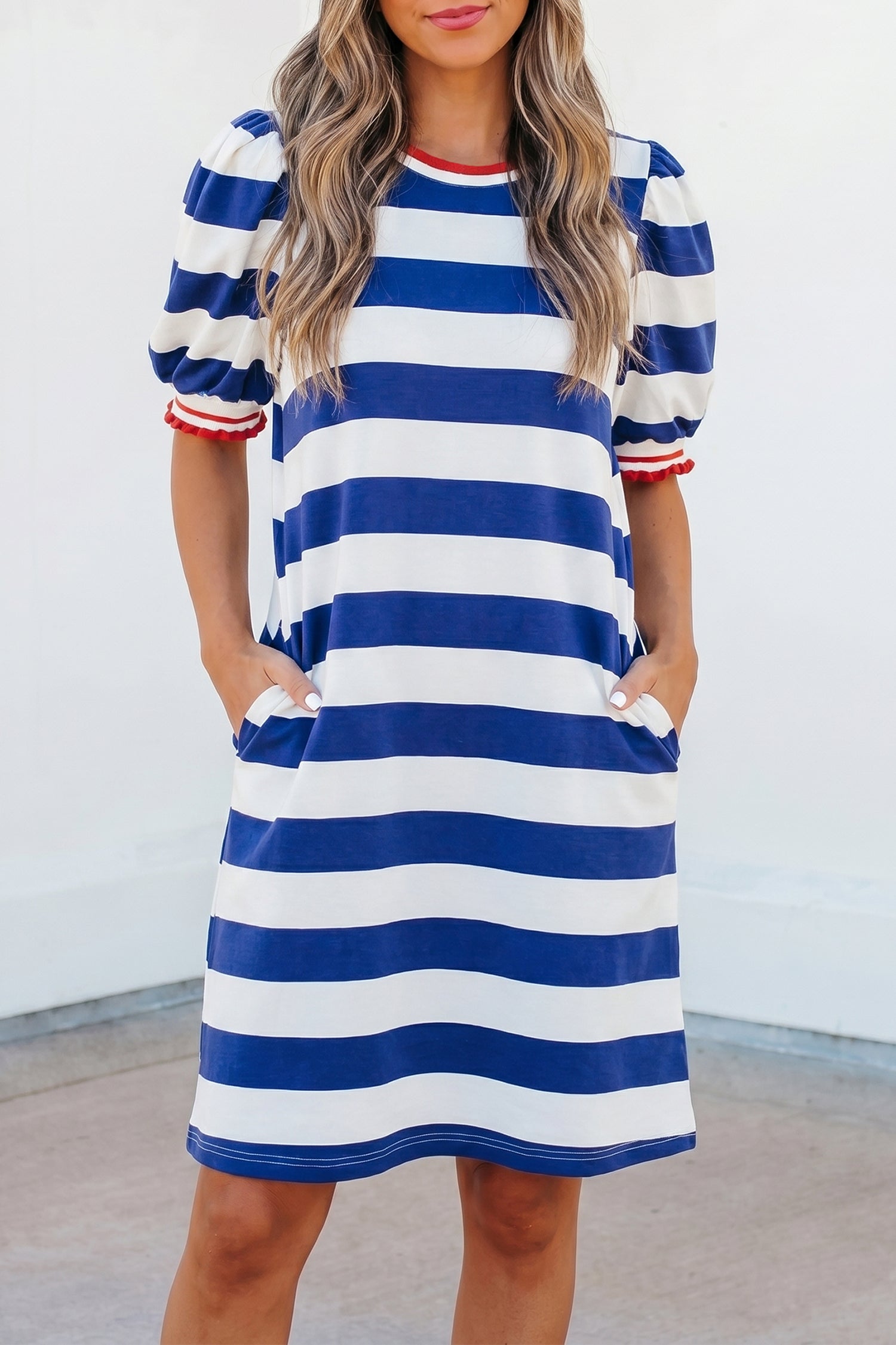 Blue Stripe Mini Dress