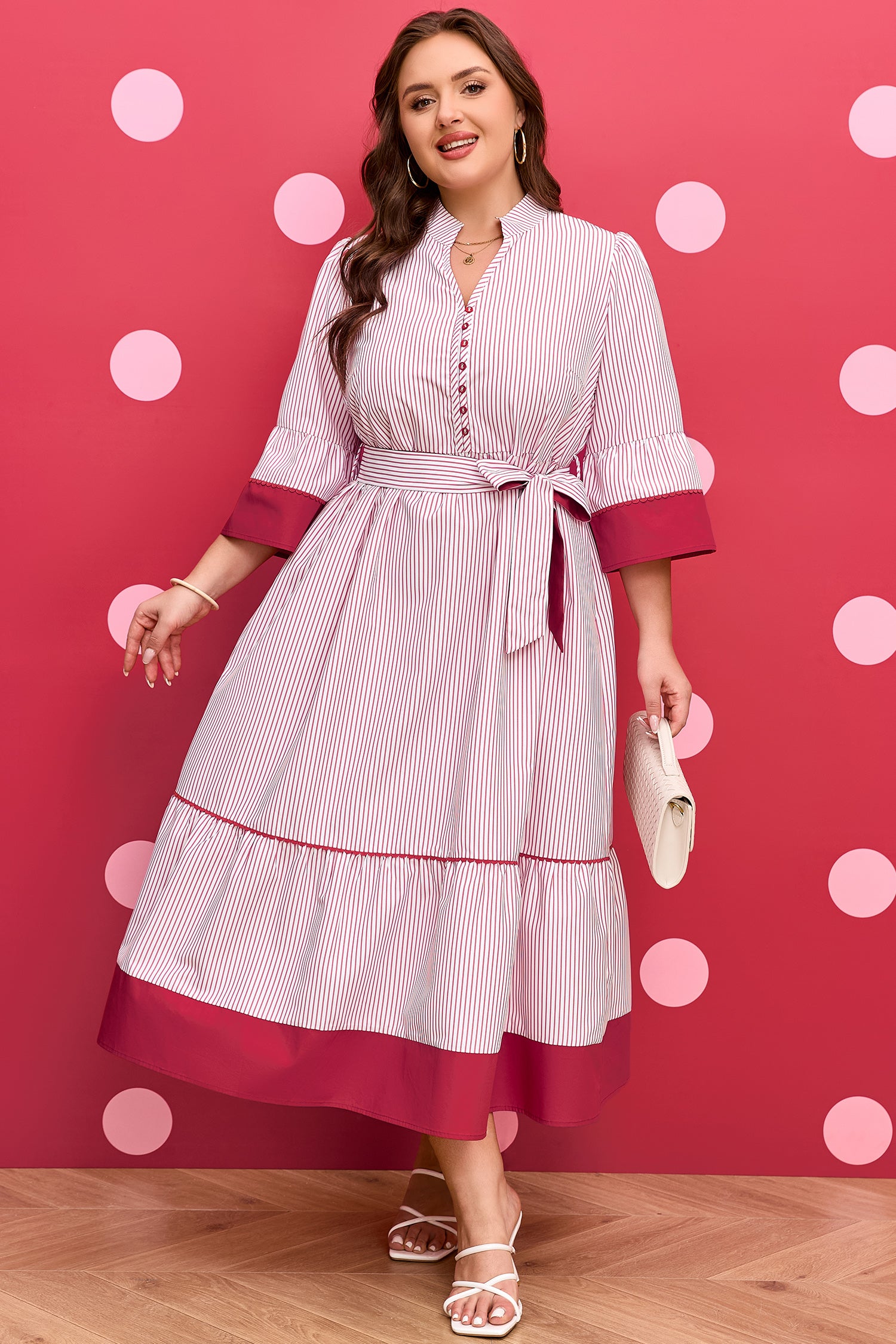 Sweetheart Stripe Midi Dress