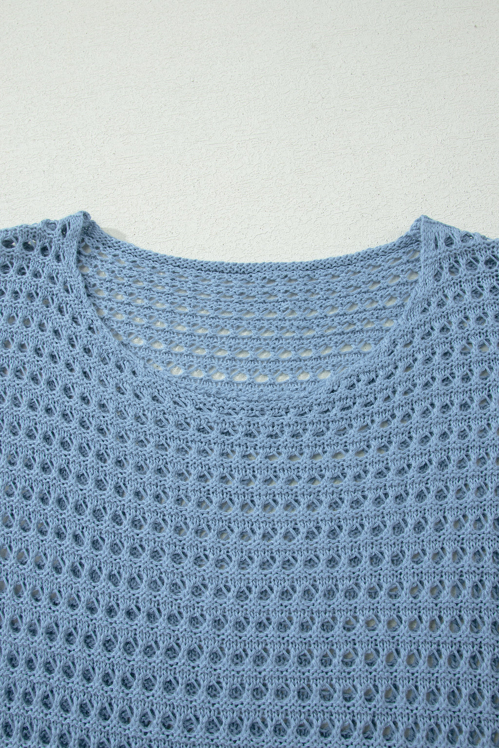 Myosotis Long Sleeve Crochet Knit Sweater Round Neck Loose Fit Casual Pullover