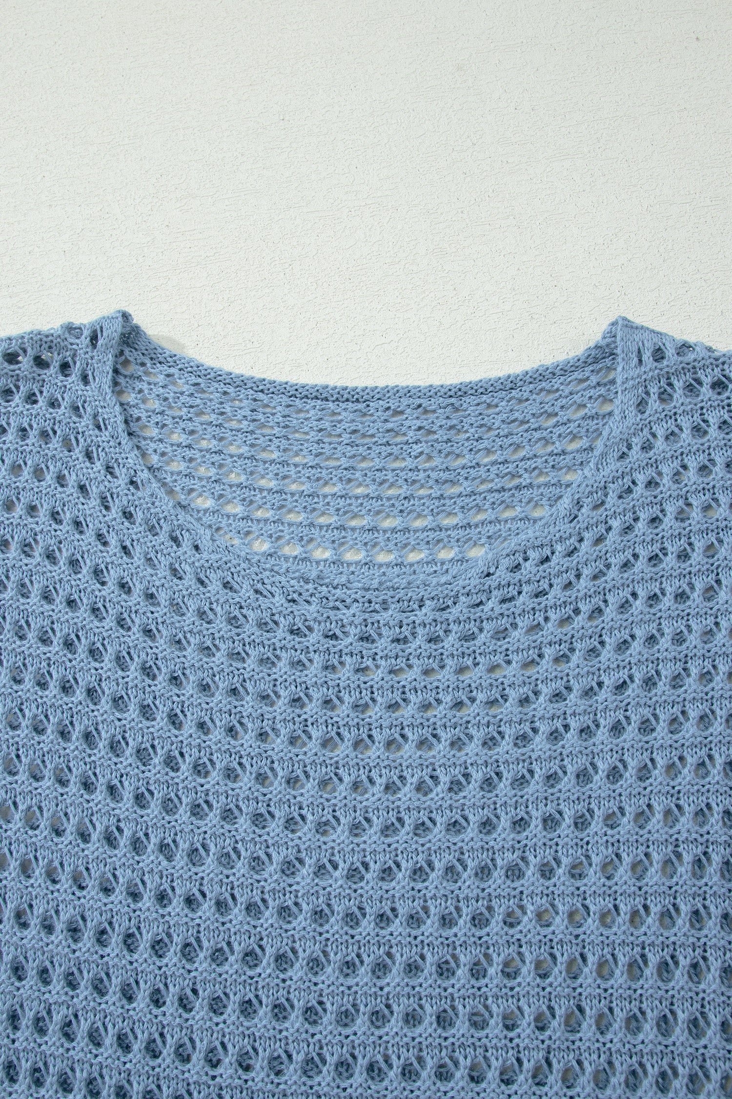 Myosotis Long Sleeve Crochet Knit Sweater Round Neck Loose Fit Casual Pullover