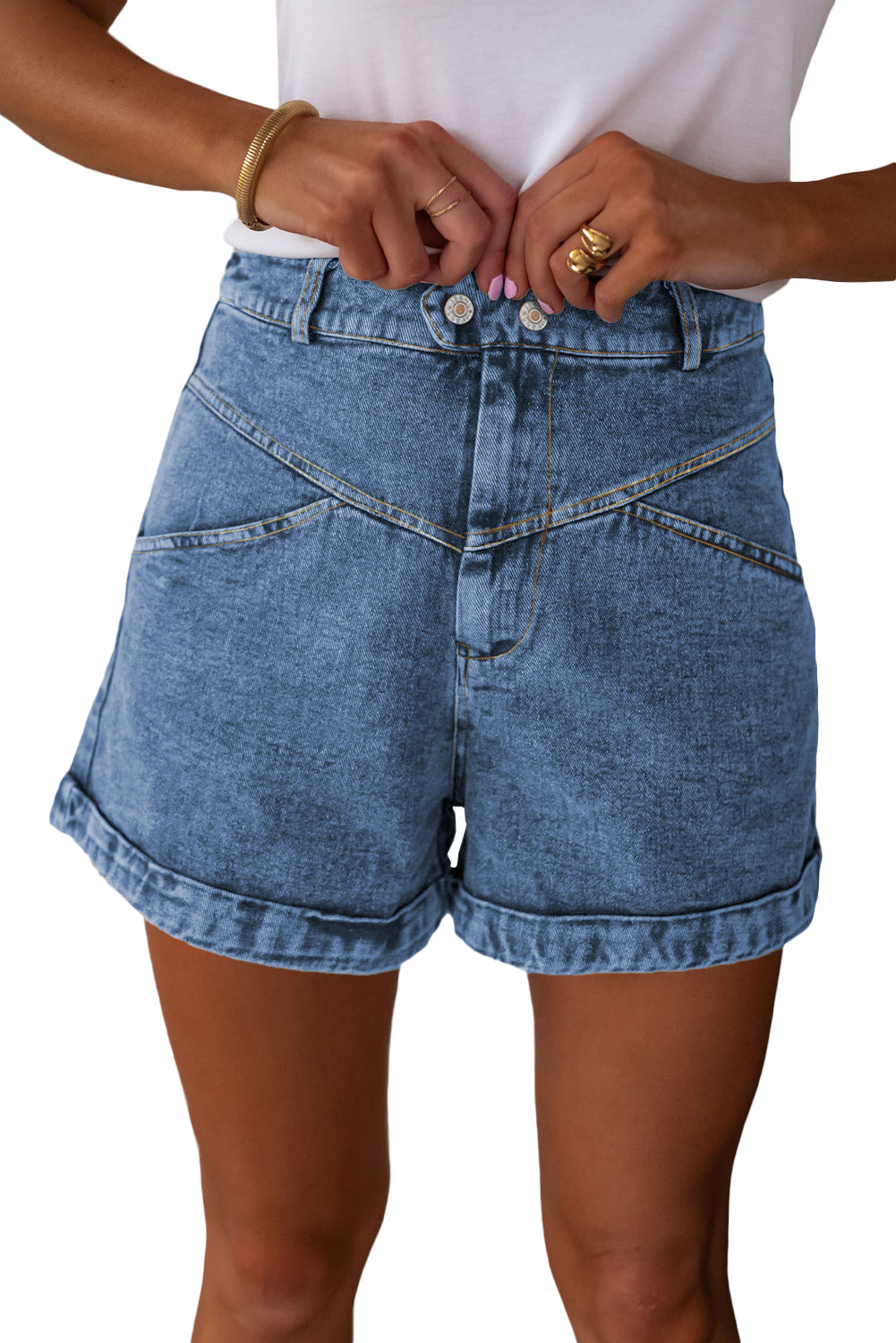 Ivy Seam Denim Shorts