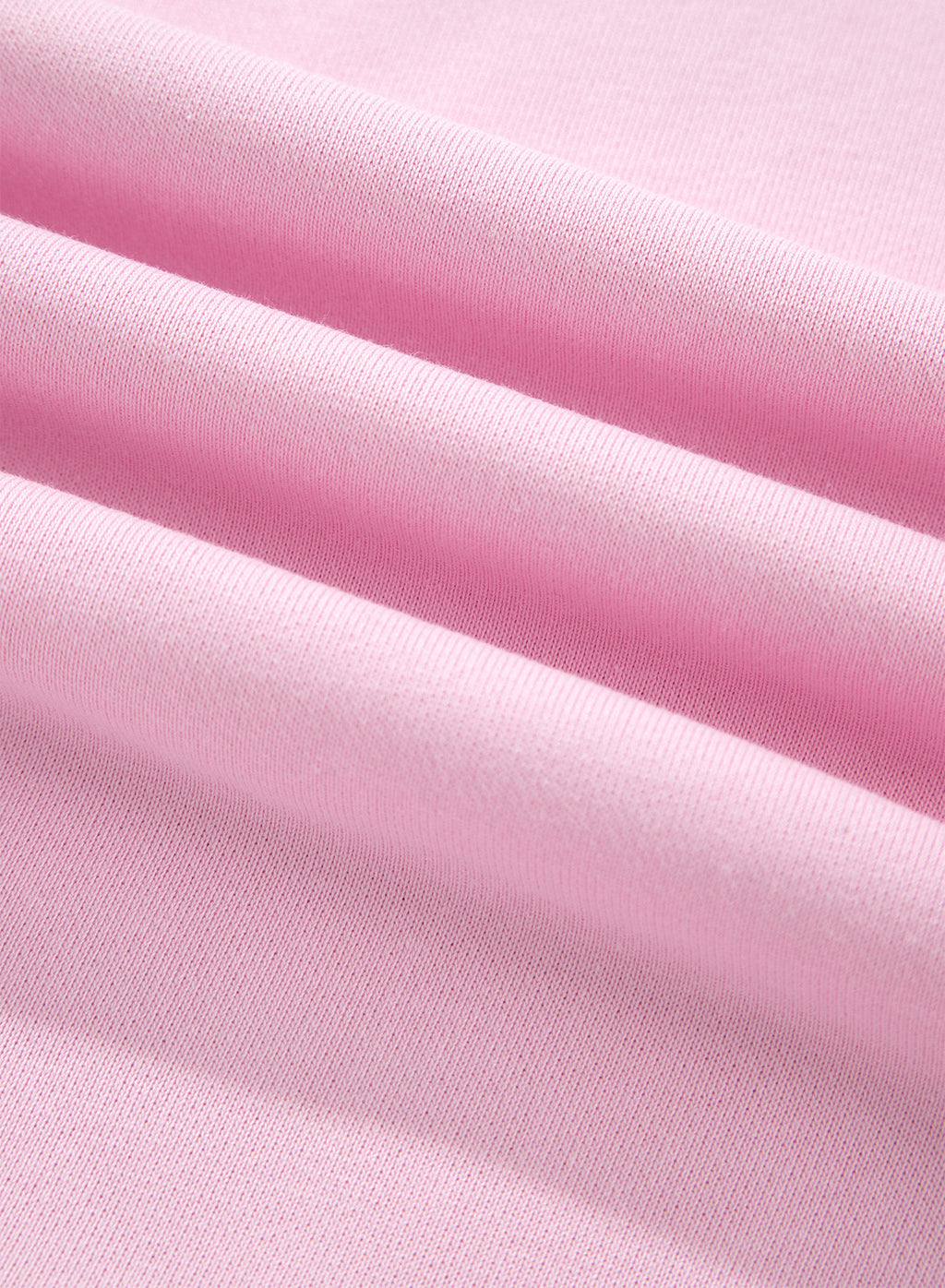 Pink Solid Color Raw Seam Lace Detail Loose Casual Sweatshirt
