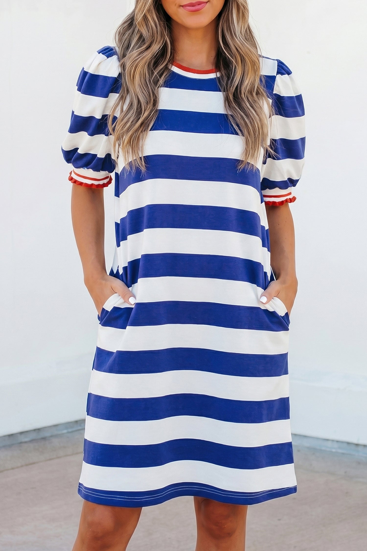 Blue Stripe Mini Dress
