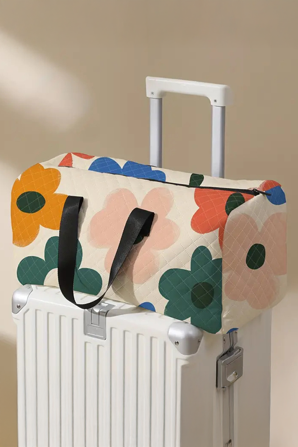 White Flower Duffel Bag