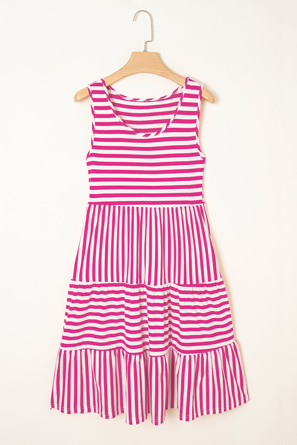 Rose Stripe Loose Fit Mini Dress