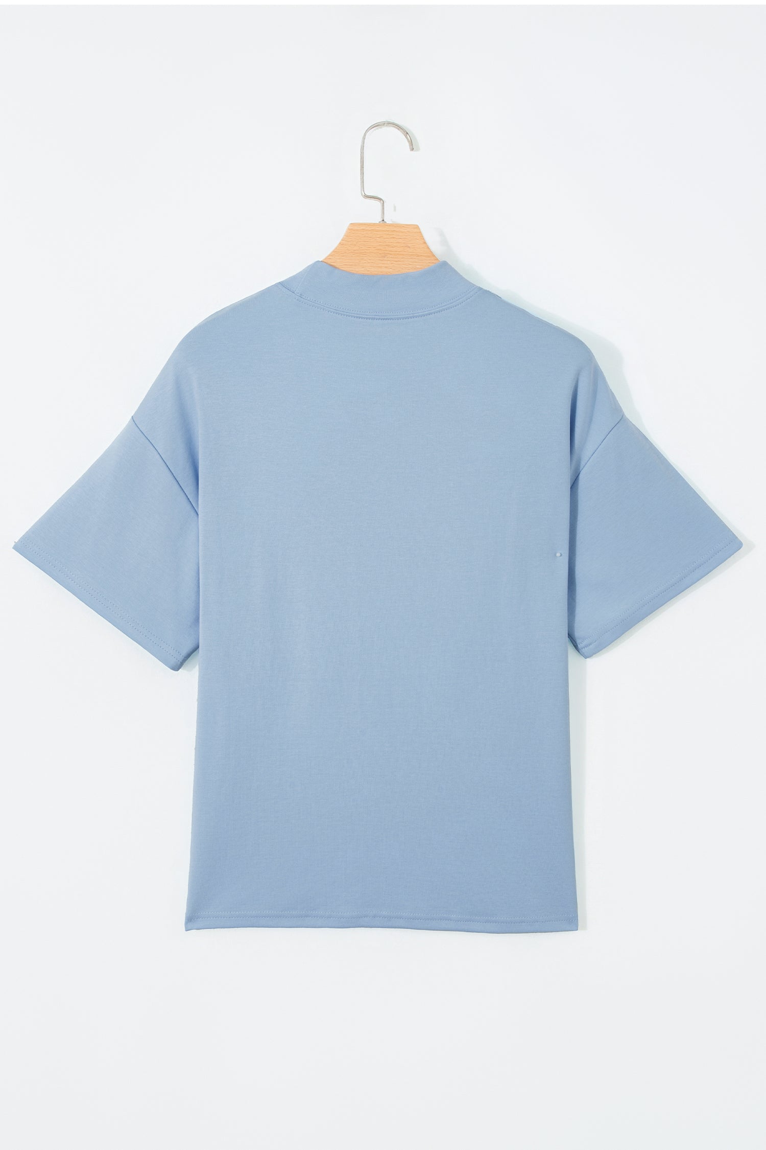 Sachet Pink Solid Color High Neck Oversize Tee