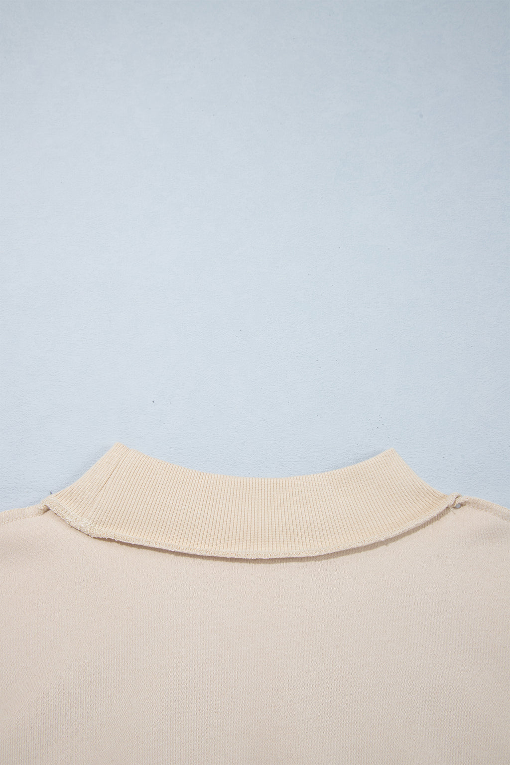 Beige CHRIST IS KING Embroidery High Neck Baggy Sweatshirt