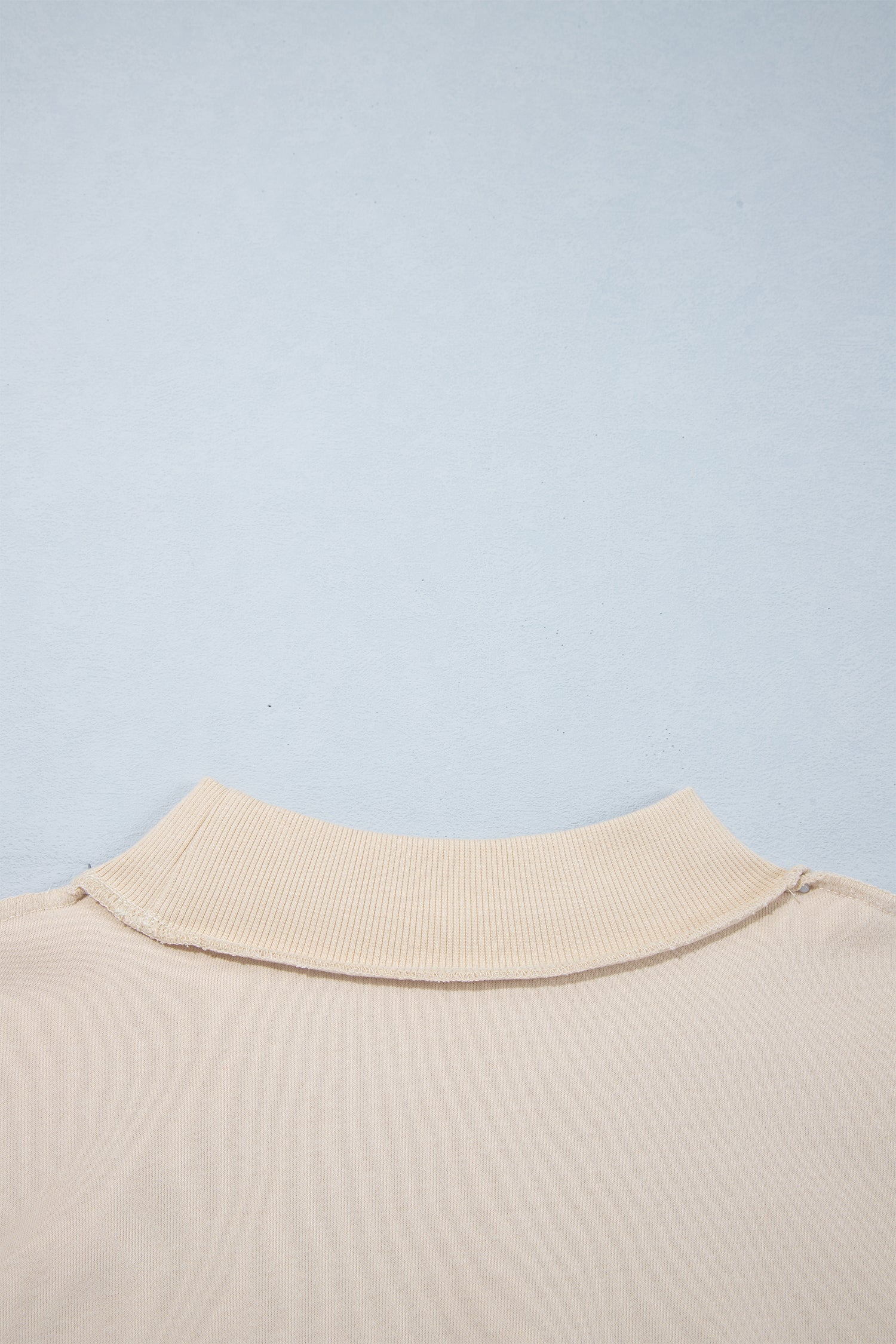 Beige CHRIST IS KING Embroidery High Neck Baggy Sweatshirt