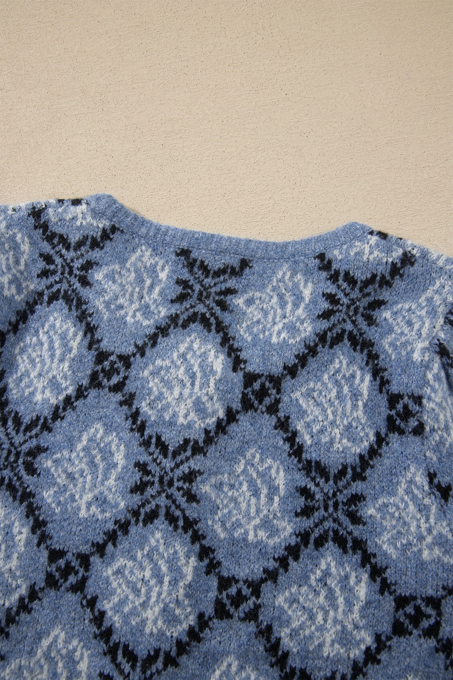 Dark Blue Short Sleeve Button Front Boho Knit Top Cardigan