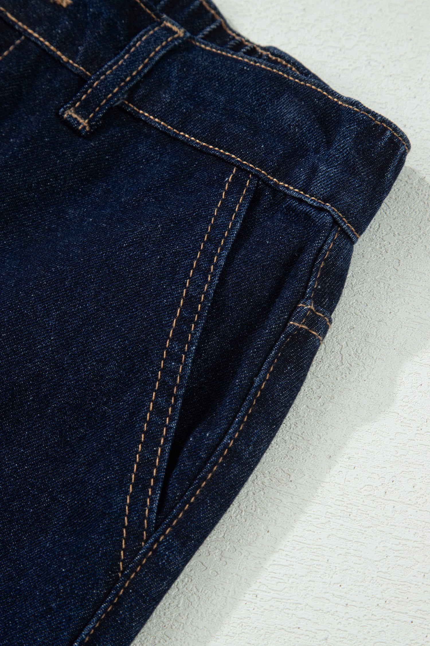Navy Blue Relaxed Denim Shorts