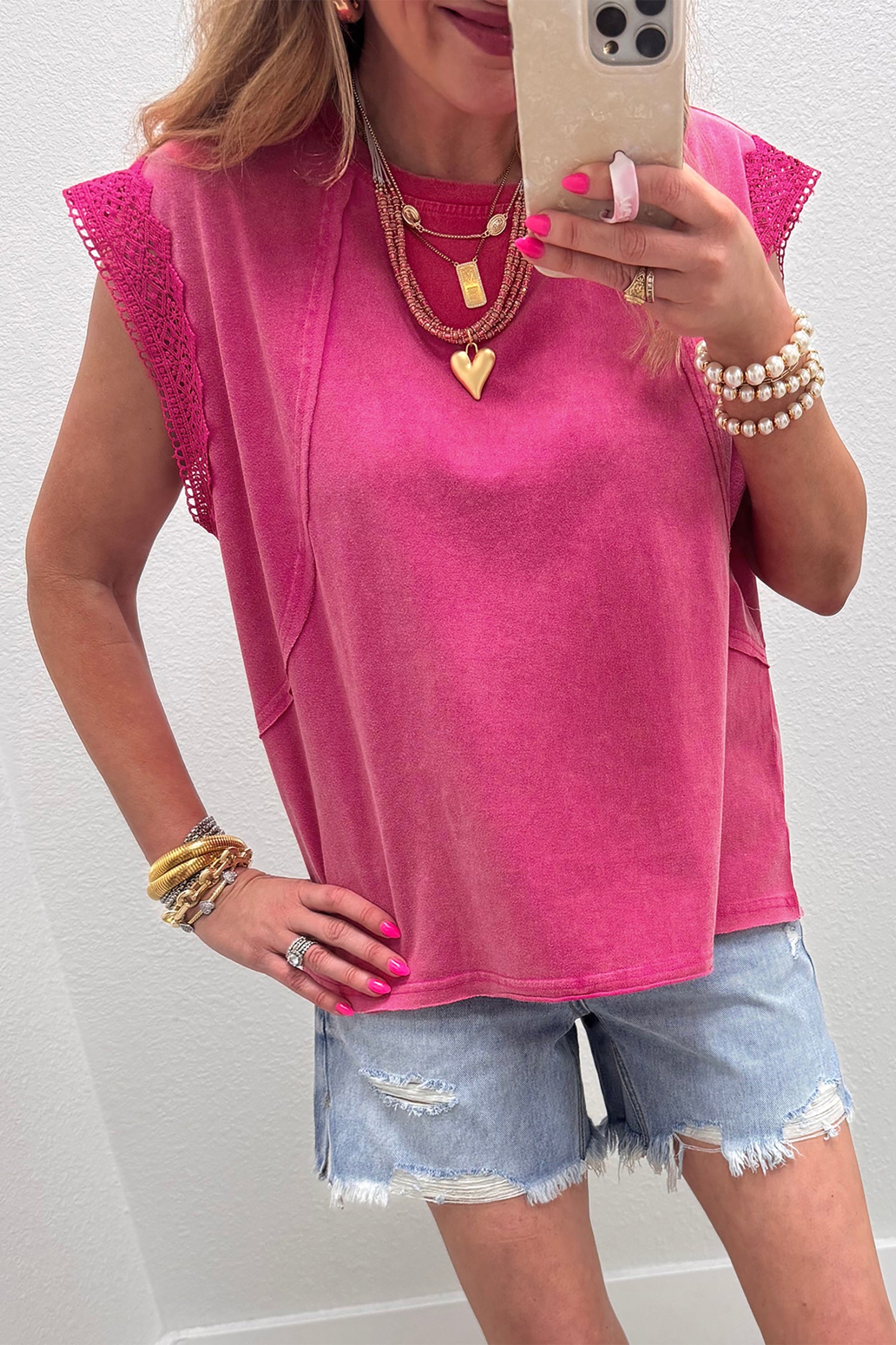 Pink Mineral Wash Top