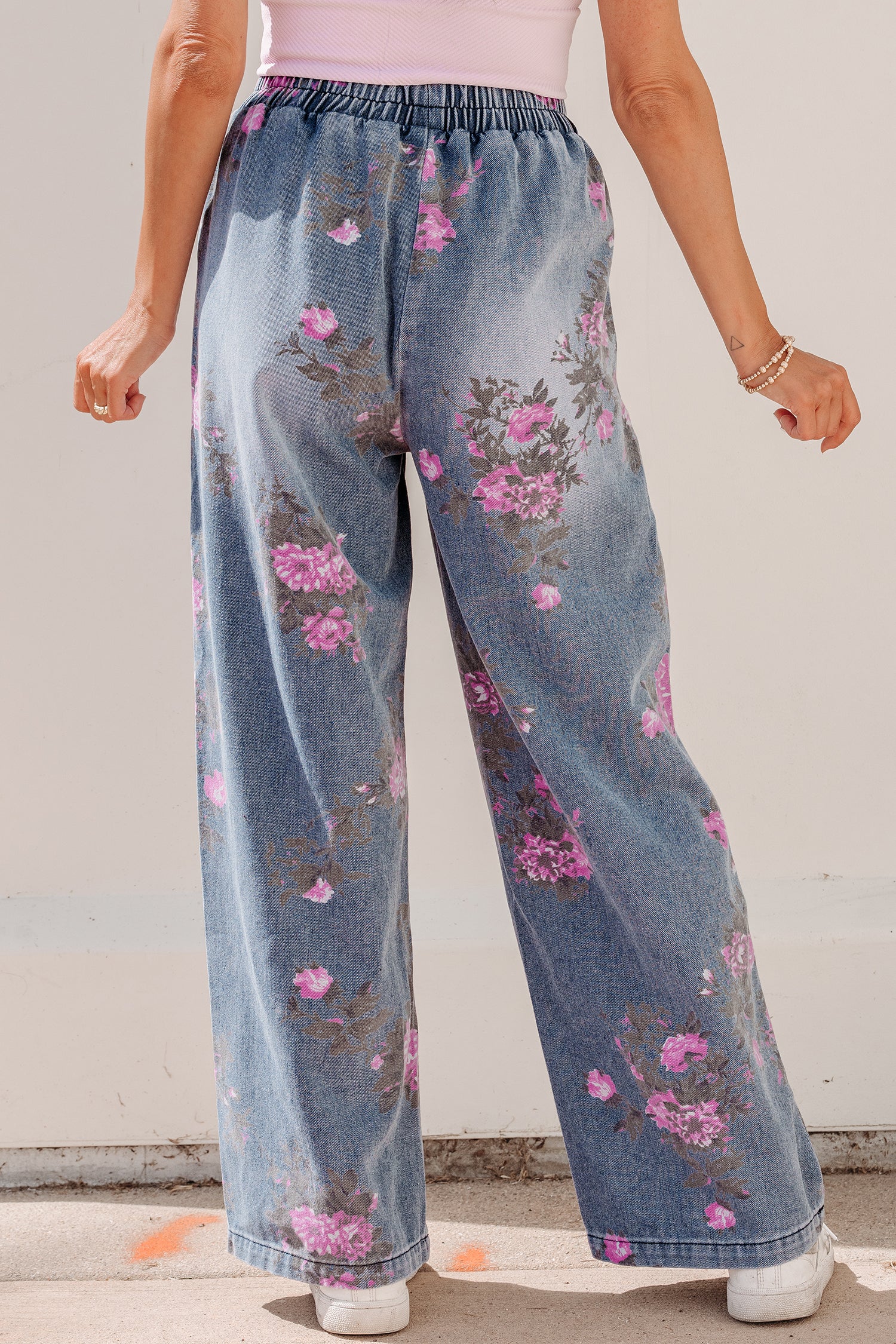 Floral Print Casual Jeans