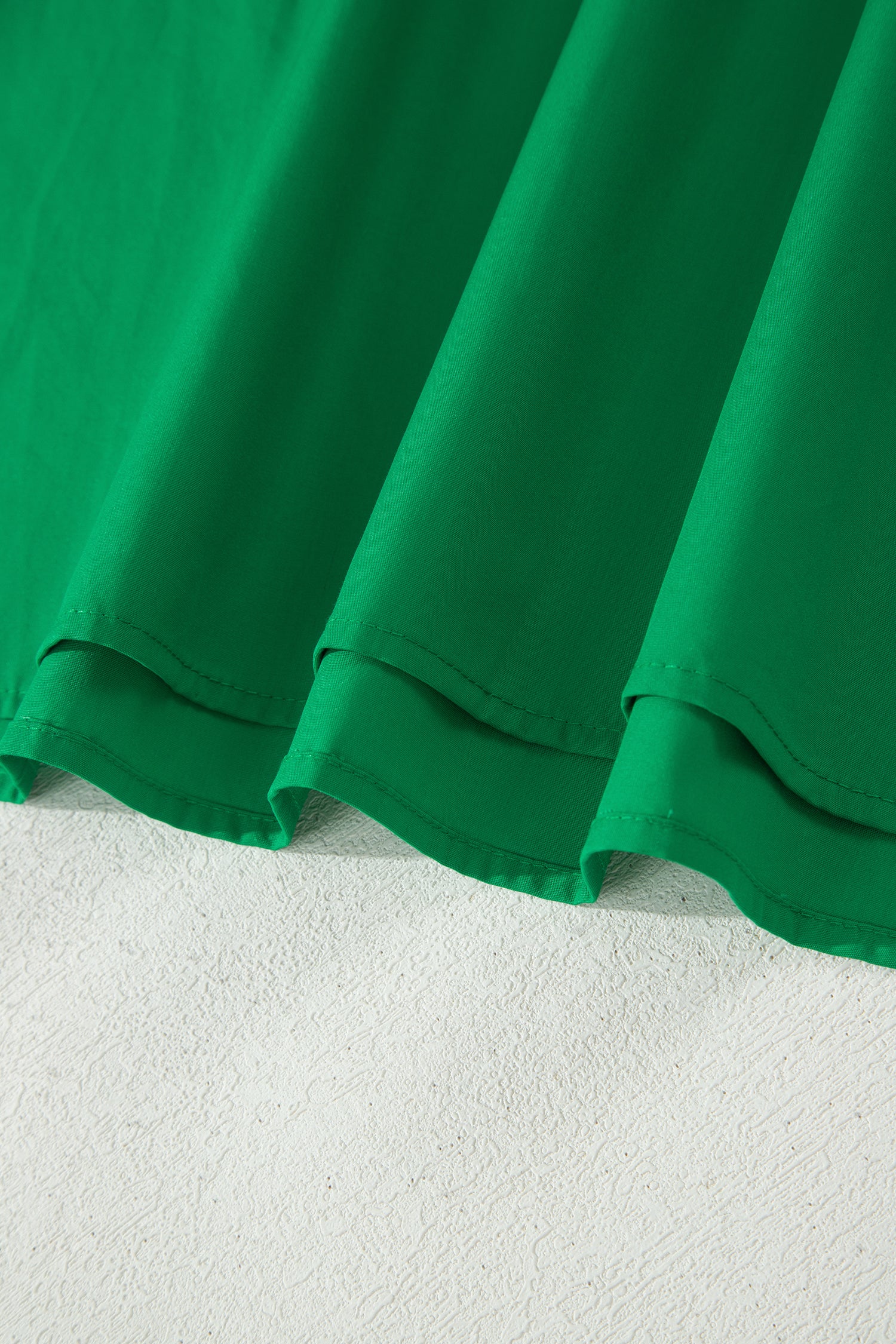 Green Striped Frilled Collar Ruffled Short Sleeve Blouse