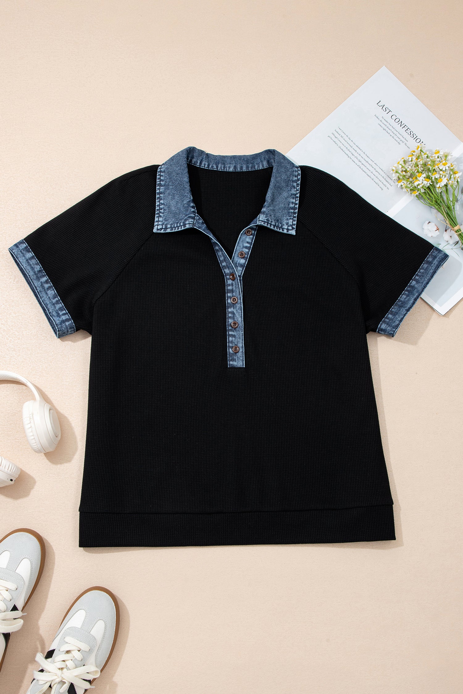 Midnight Denim Trim Polo Tee