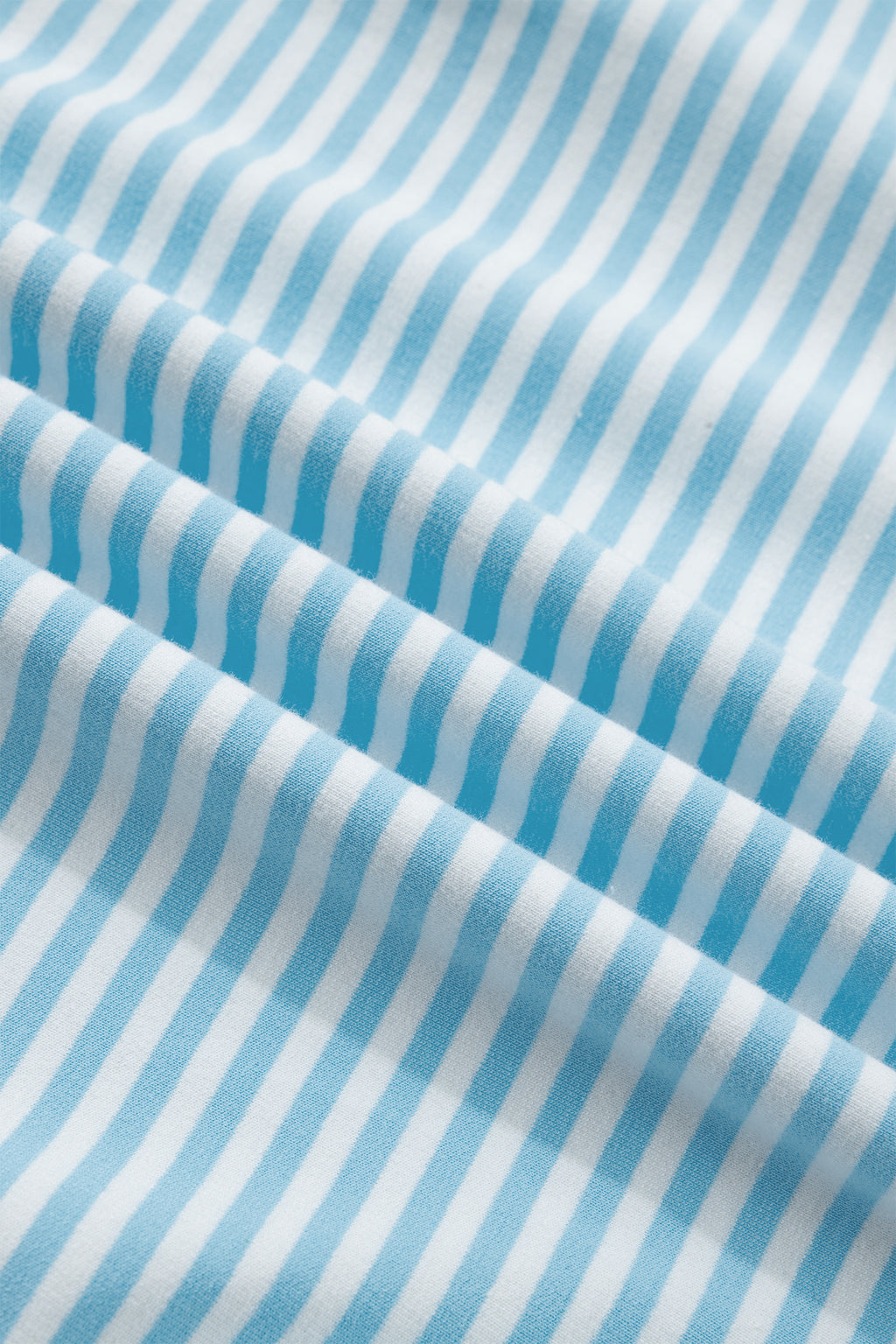 Sky Blue Stripe Casual 2pcs Short Set