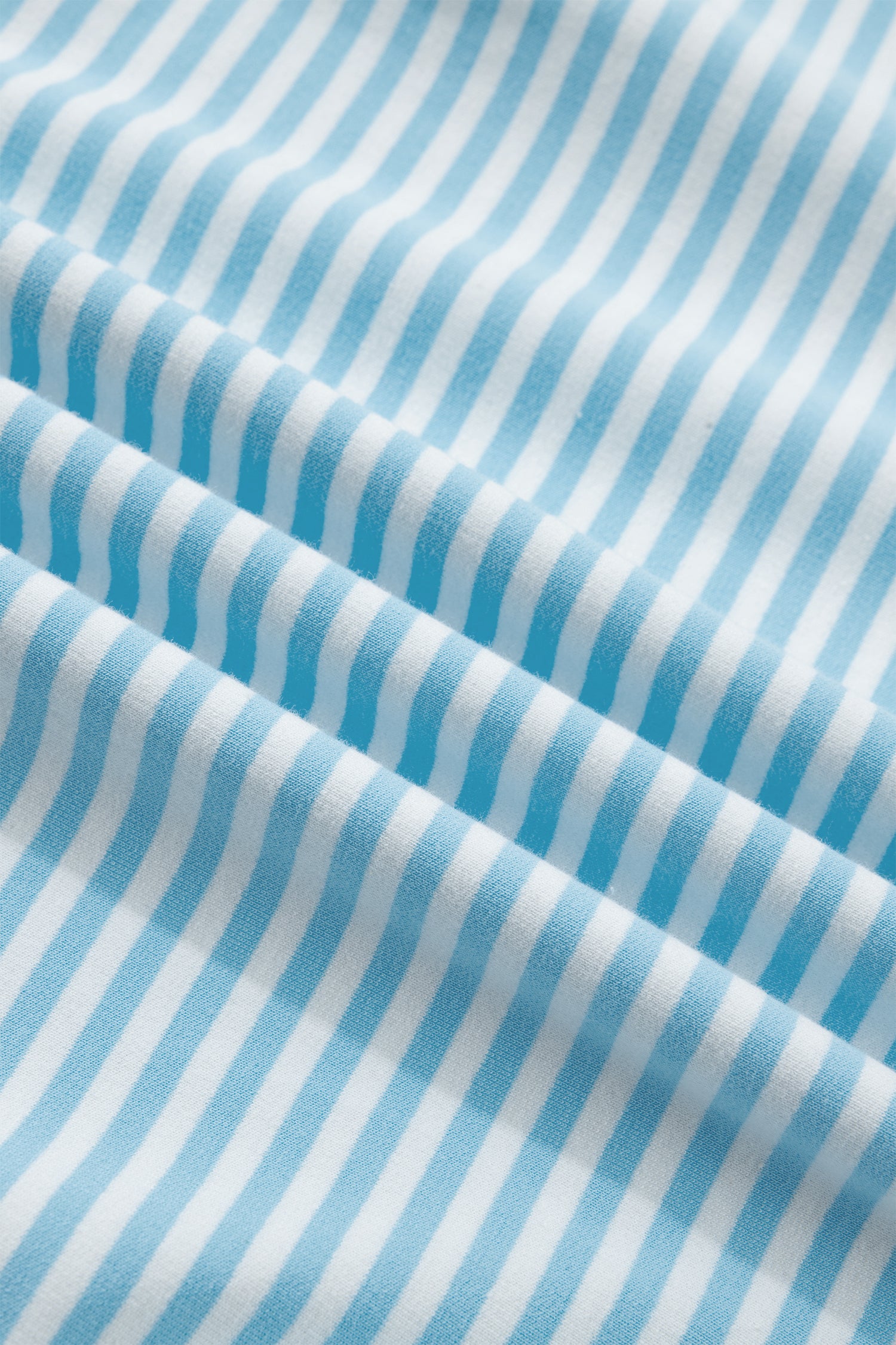Sky Blue Stripe Casual 2pcs Short Set
