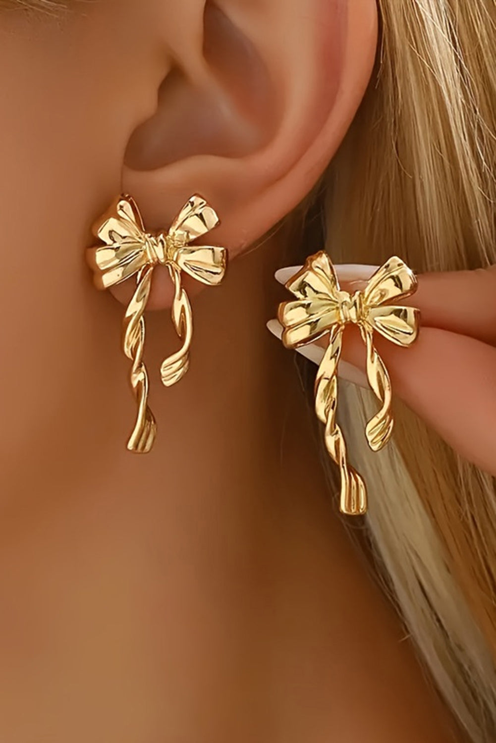 Gold Bow Knot Earrings