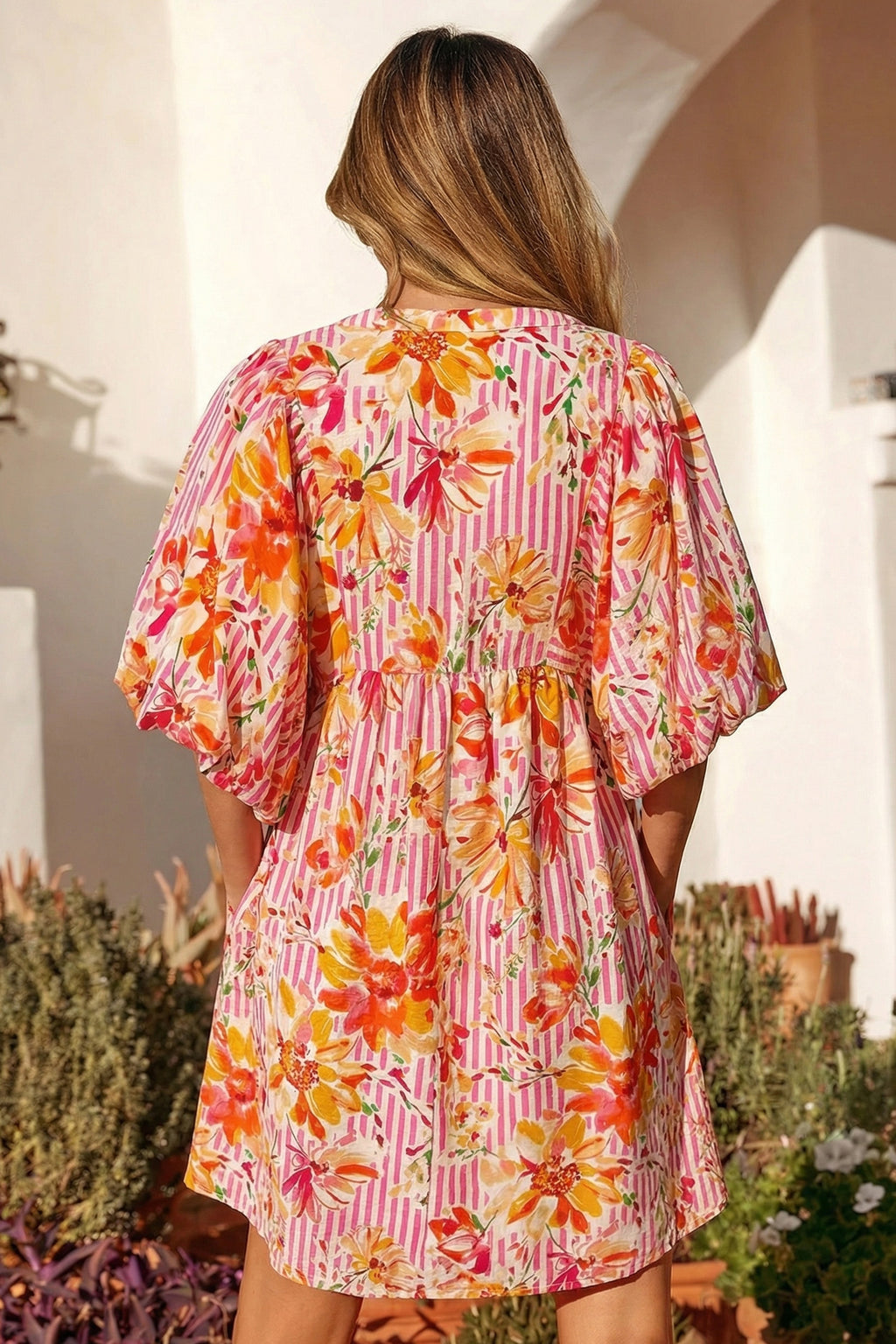 Sunset Bloom Mini Dress