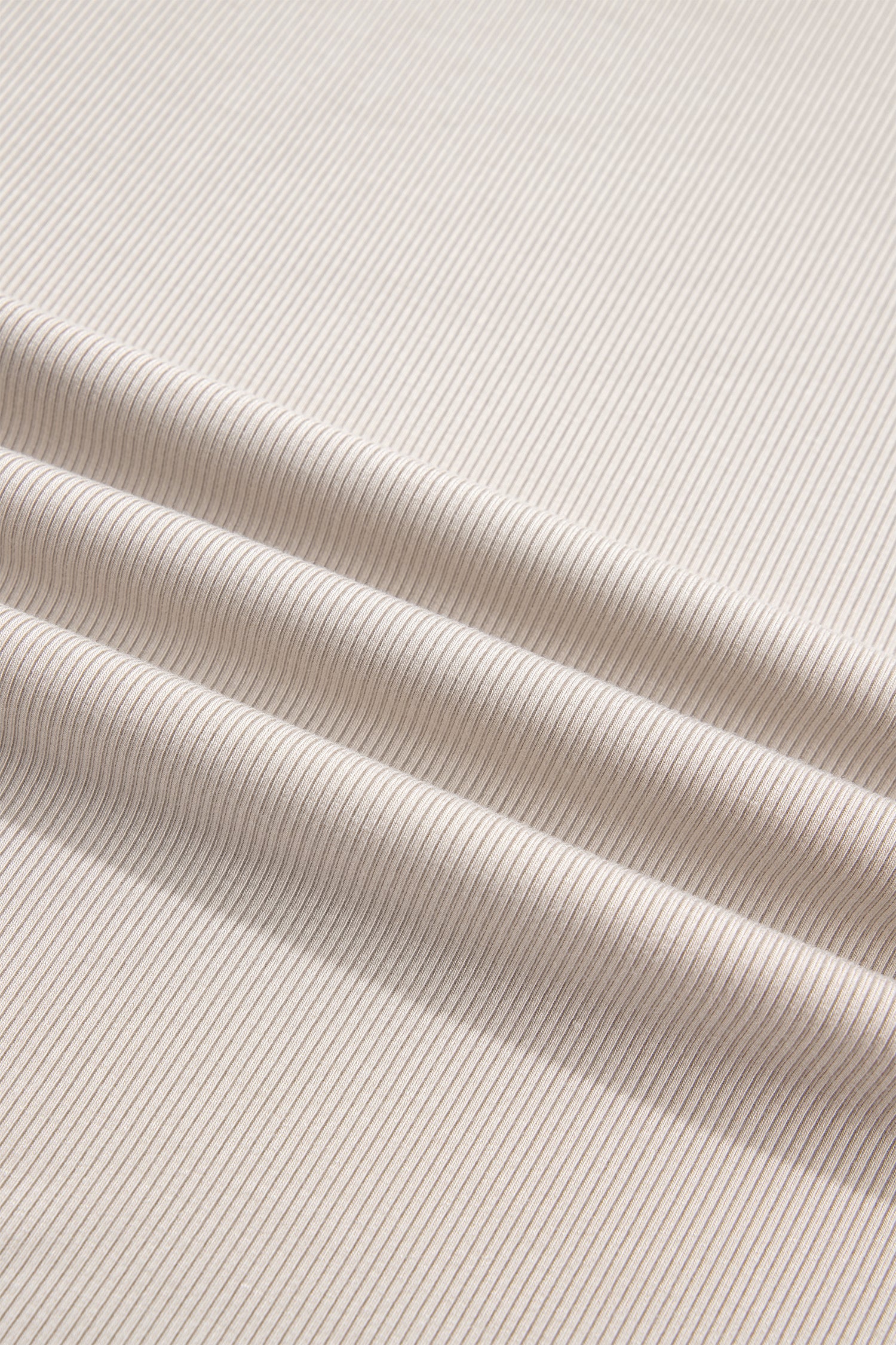 Beige Solid Color Round Neck Frill Detail Long Sleeve Top