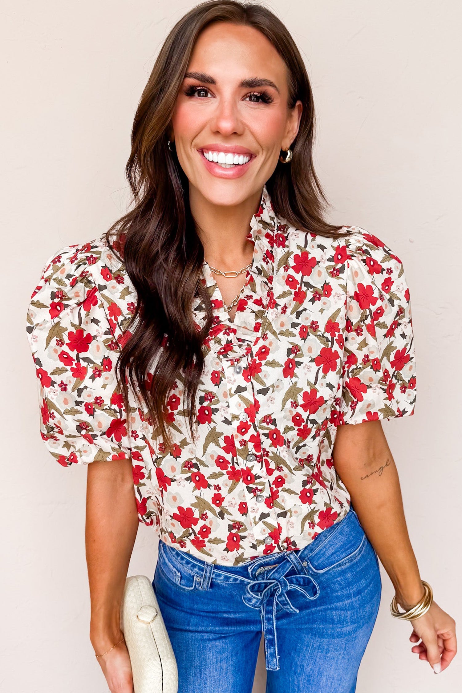 Red Floral Shirt