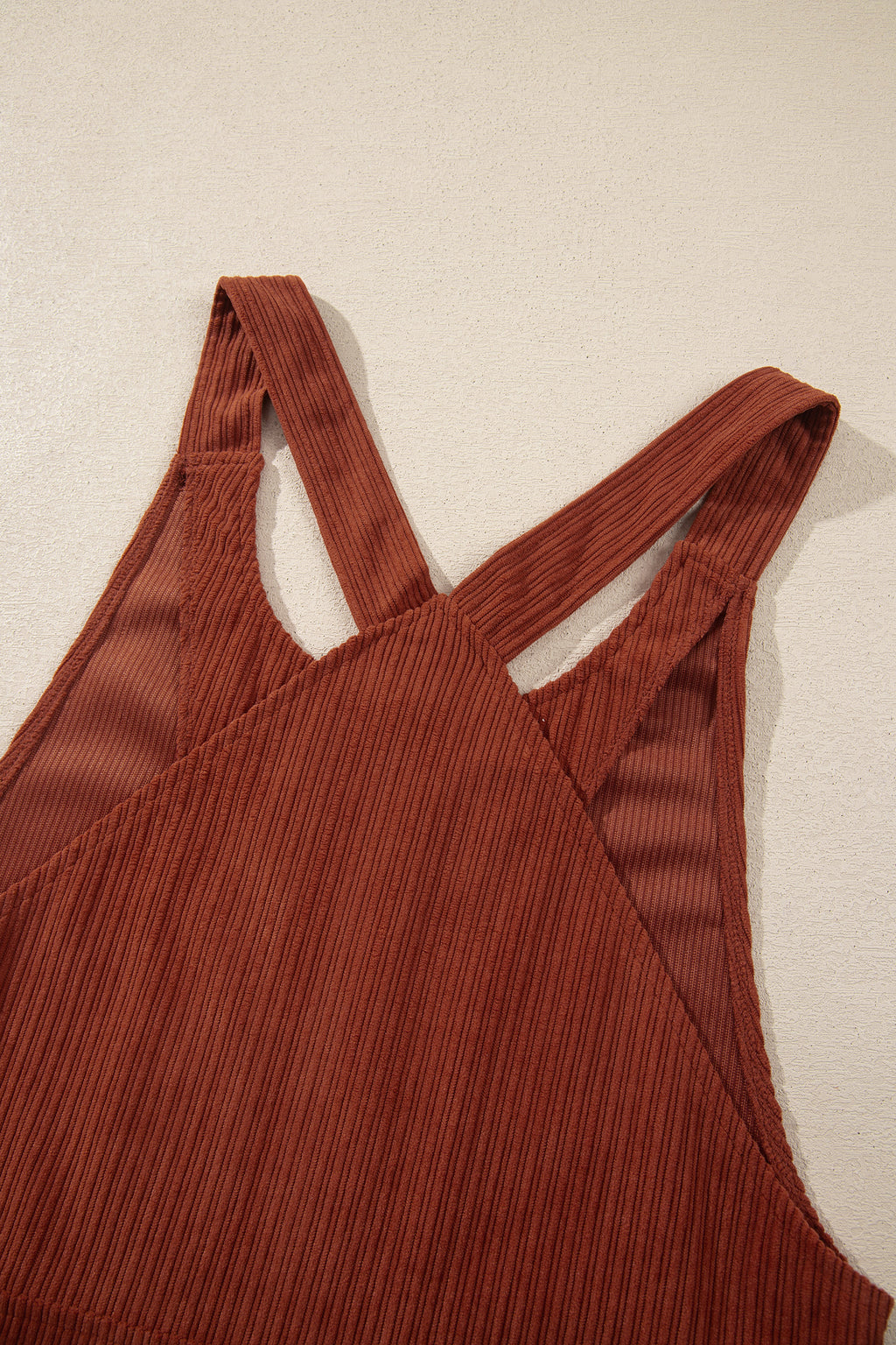 Clay Ribbed Corduroy Zip-Up Sleeveless Pocket Sheath Dress
