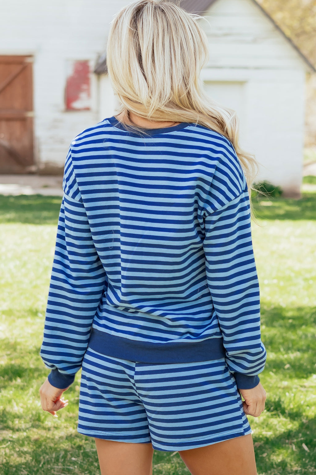 Stripe Casual Short Set
