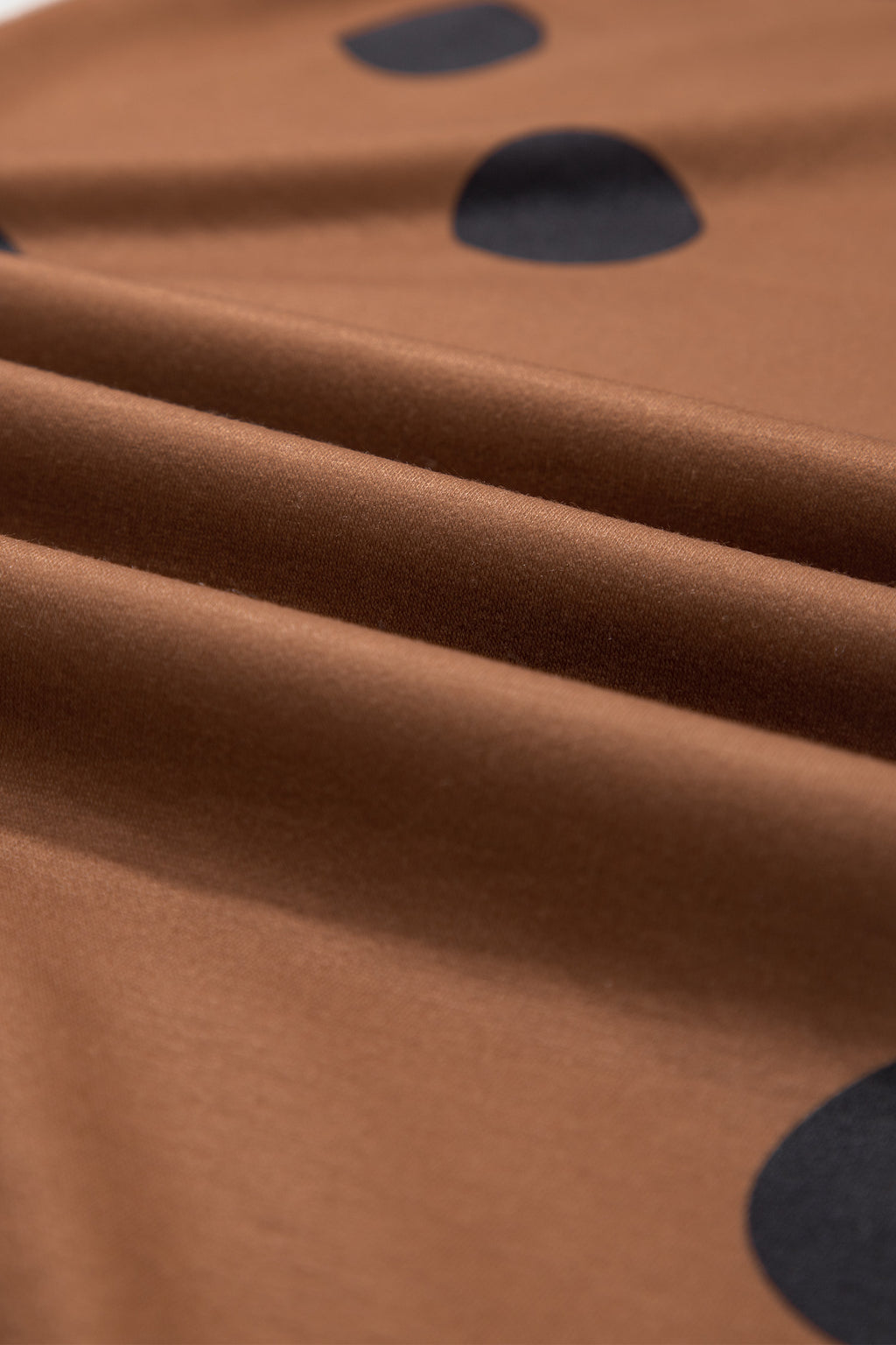 Brown Polka Dot Wide Leg Elastic Waist Casual Pants