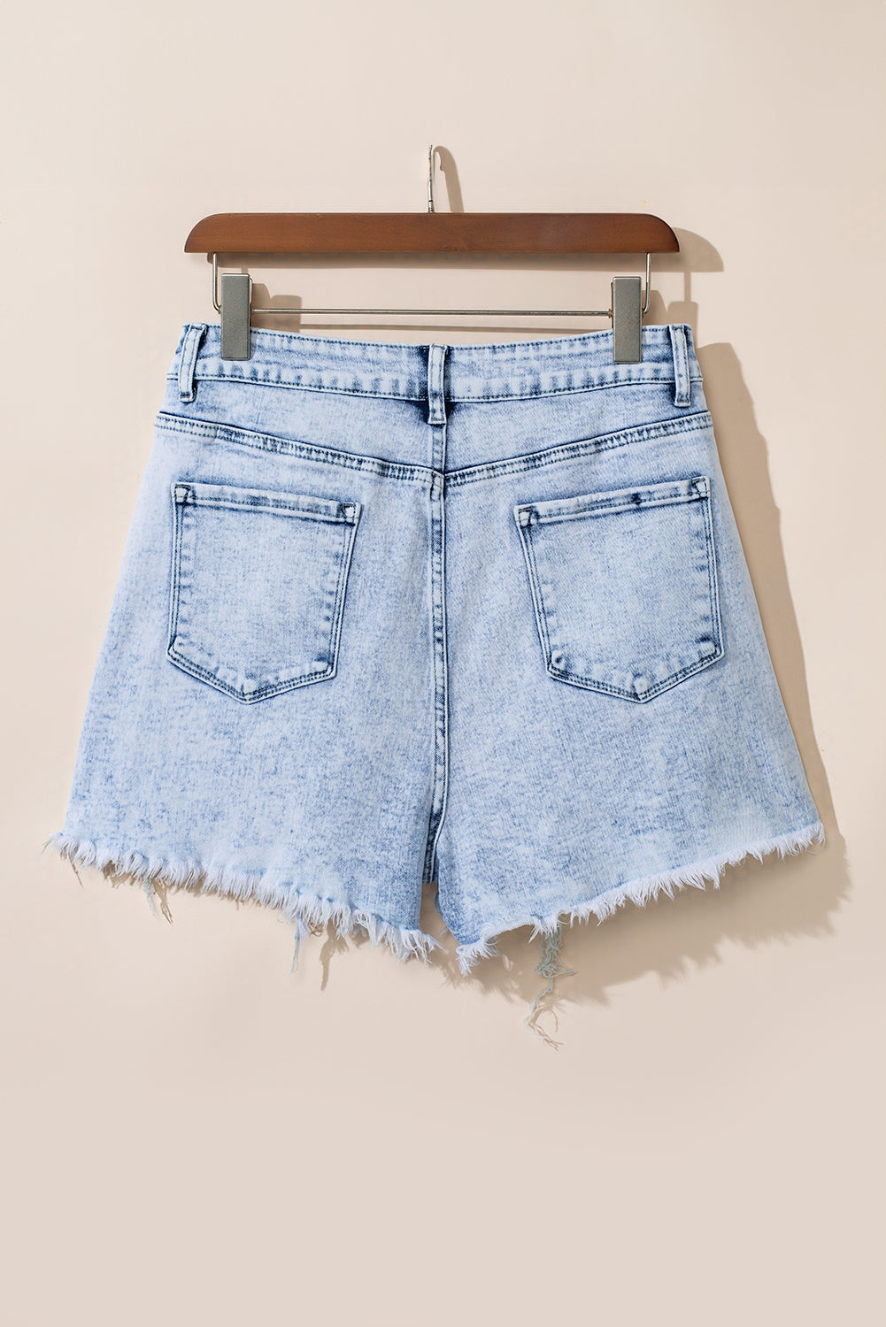 Acid Wash Crossed Denim Shorts