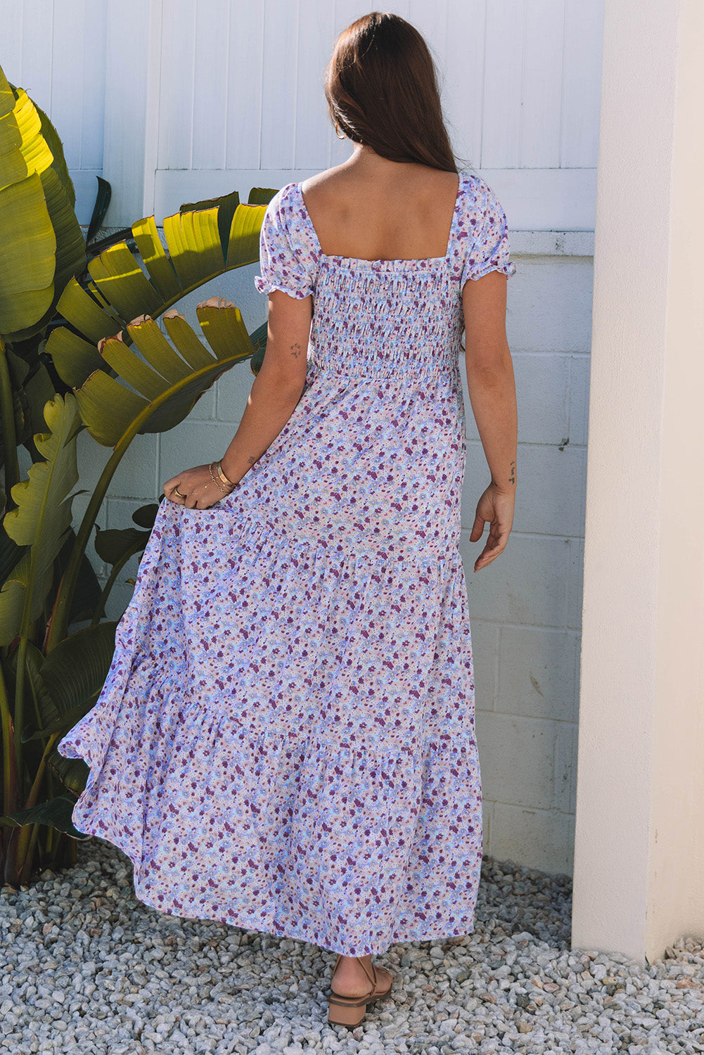 Violet Floral Maxi Dress