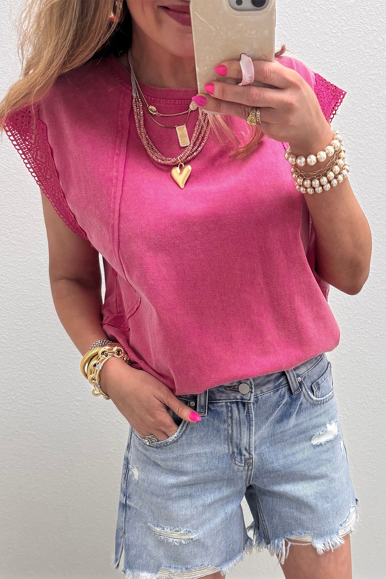 Pink Mineral Wash Top