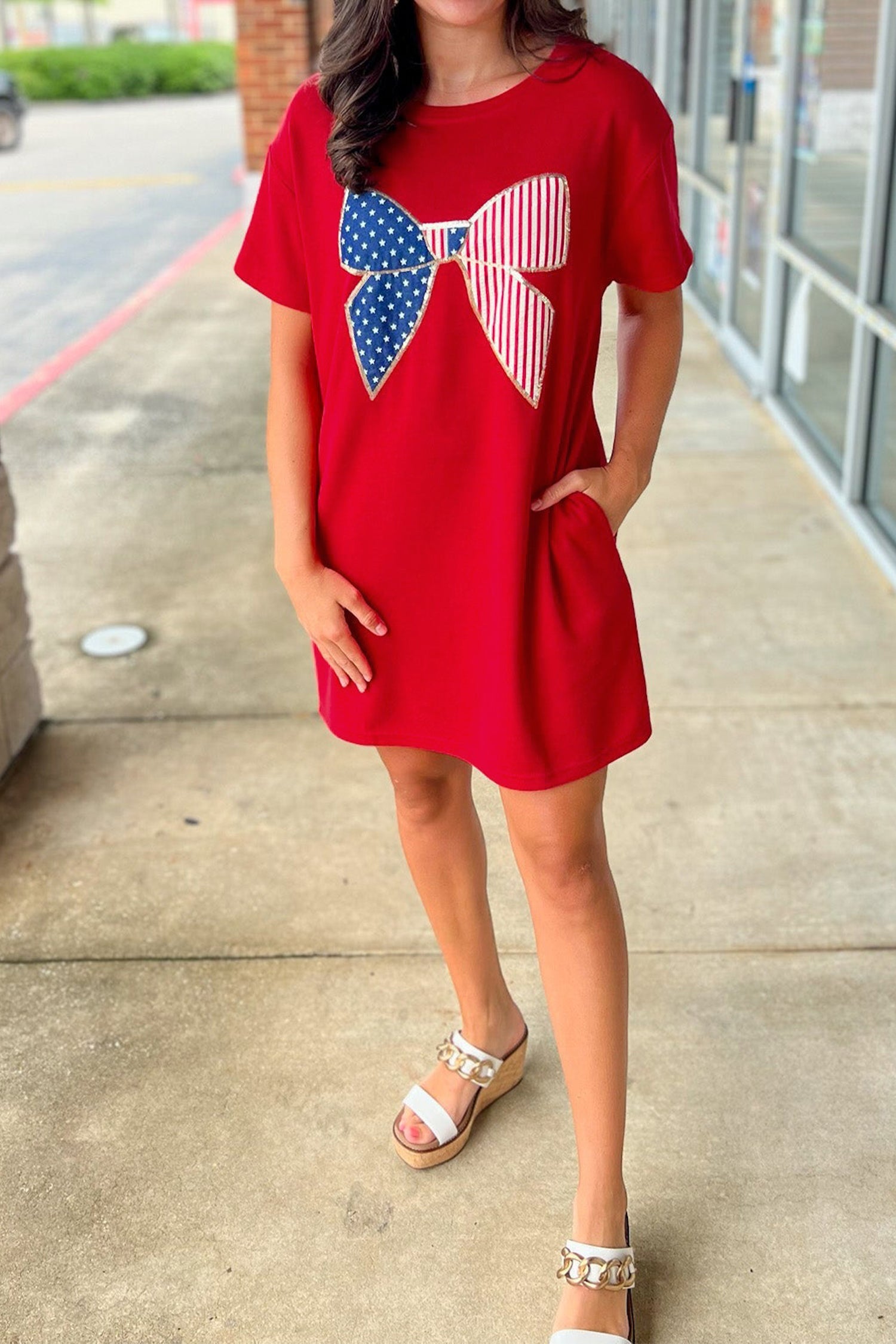 Fiery Stars and Stripes Shirt Mini Dress
