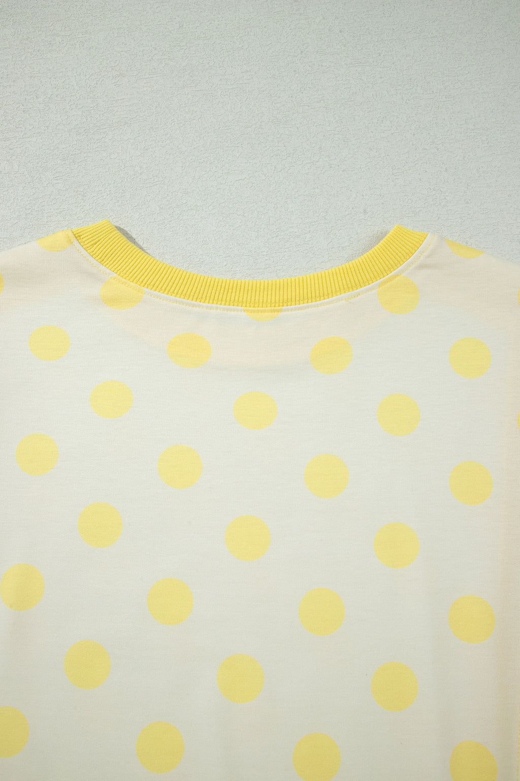 Yellow Color Block Patchwork Polka Dot Wide Leg Pant Set