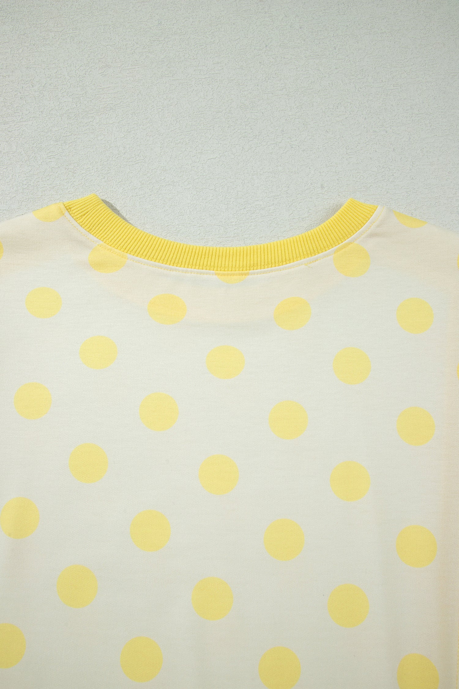 Yellow Color Block Patchwork Polka Dot Wide Leg Pant Set