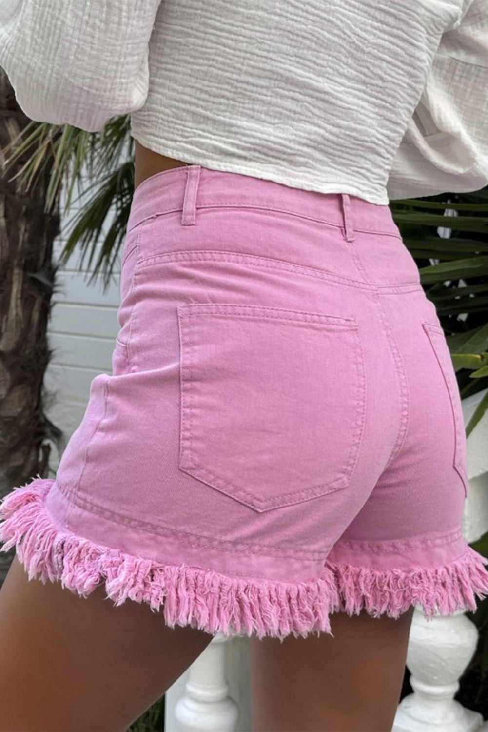 Pink Denim Shorts