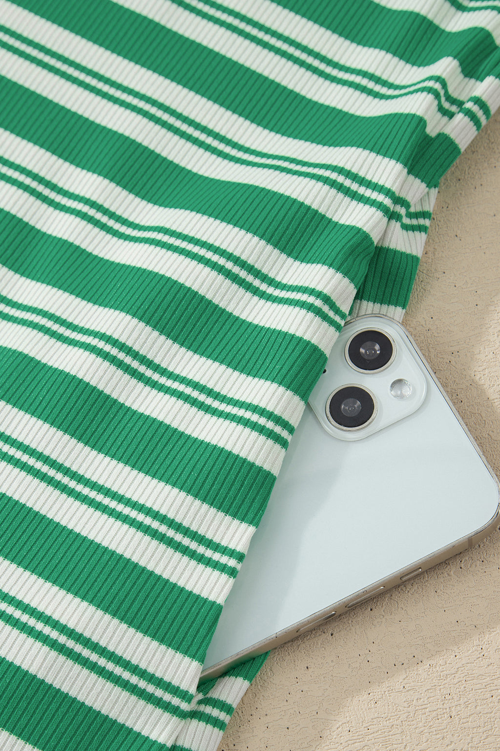 Green Stripe Midi Dress with Pockets