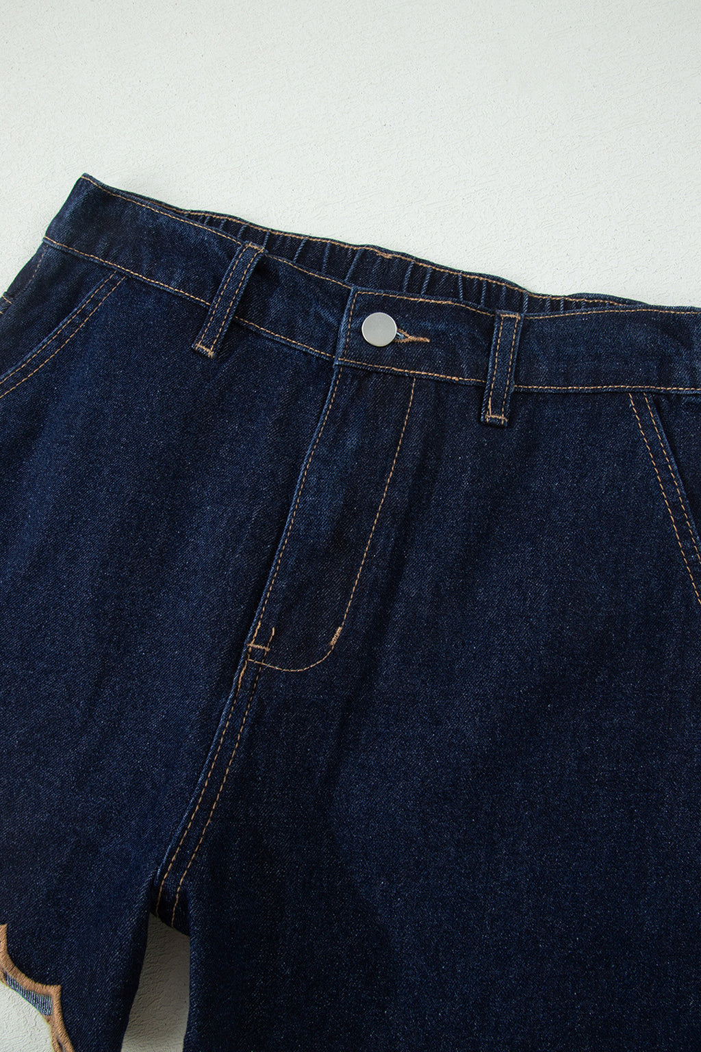 Navy Blue Relaxed Denim Shorts